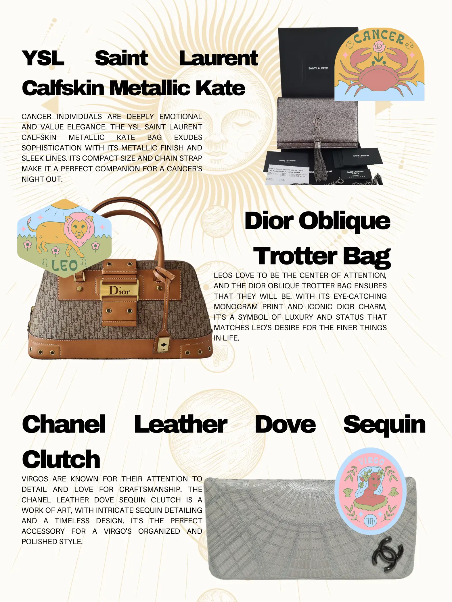 Designer bags based on your Zodiac sign – l'Étoile de Saint Honoré