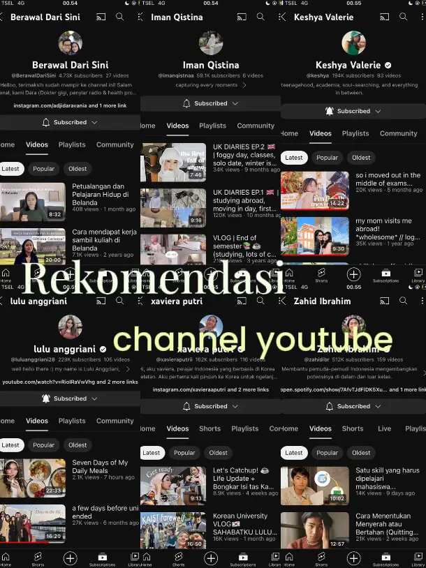 Rekomendasi Channel Youtube | Galeri Diposting Oleh Hanndini | Lemon8