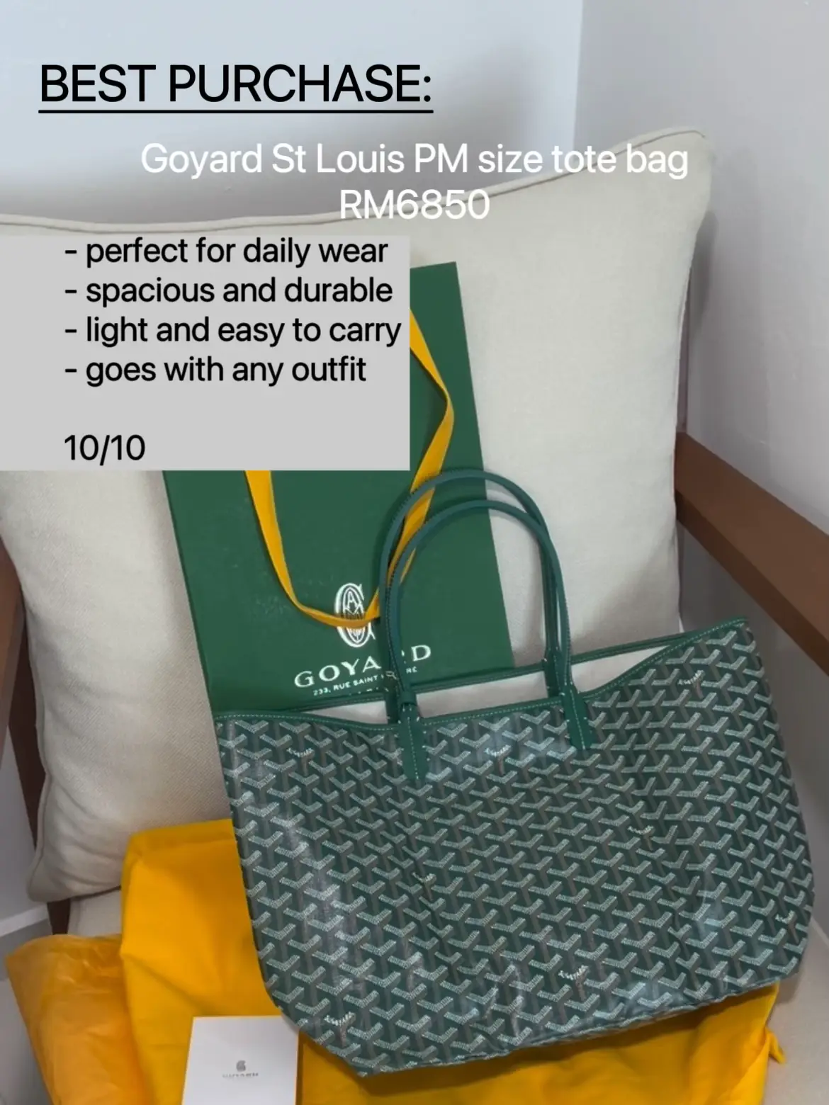 Goyard Saint Louis PM tote (Bag Pillow)