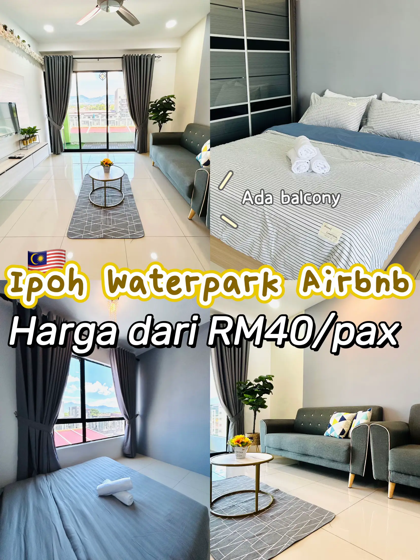 🇲🇾Ipoh Waterpark Airbnb🏠Harga RM40/pax💰 Galeri disiarkan oleh Murah Airbnb🏠 Lemon8