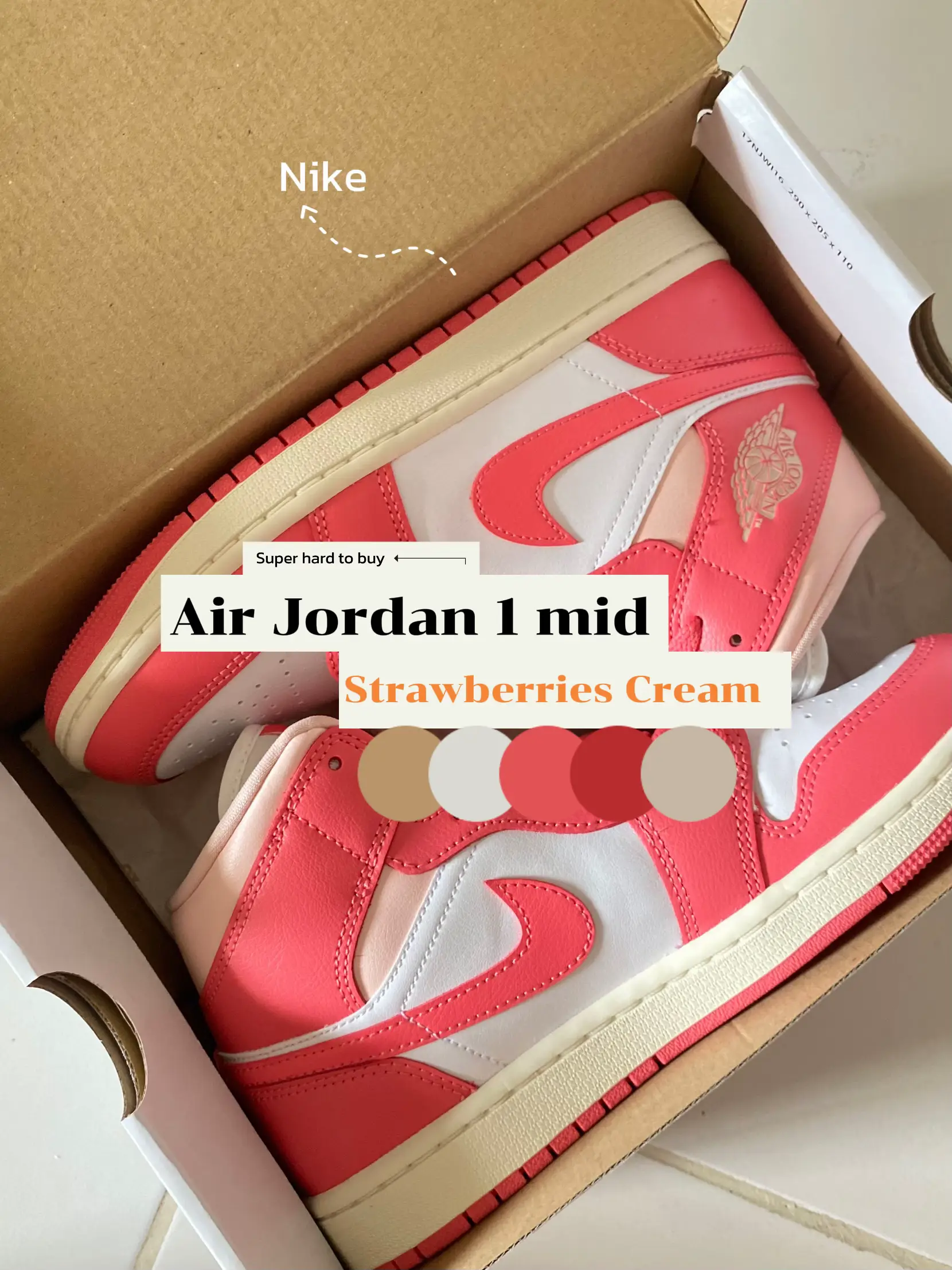 Air Jordan Medicine Label 1mid Strawberry & Cream Color