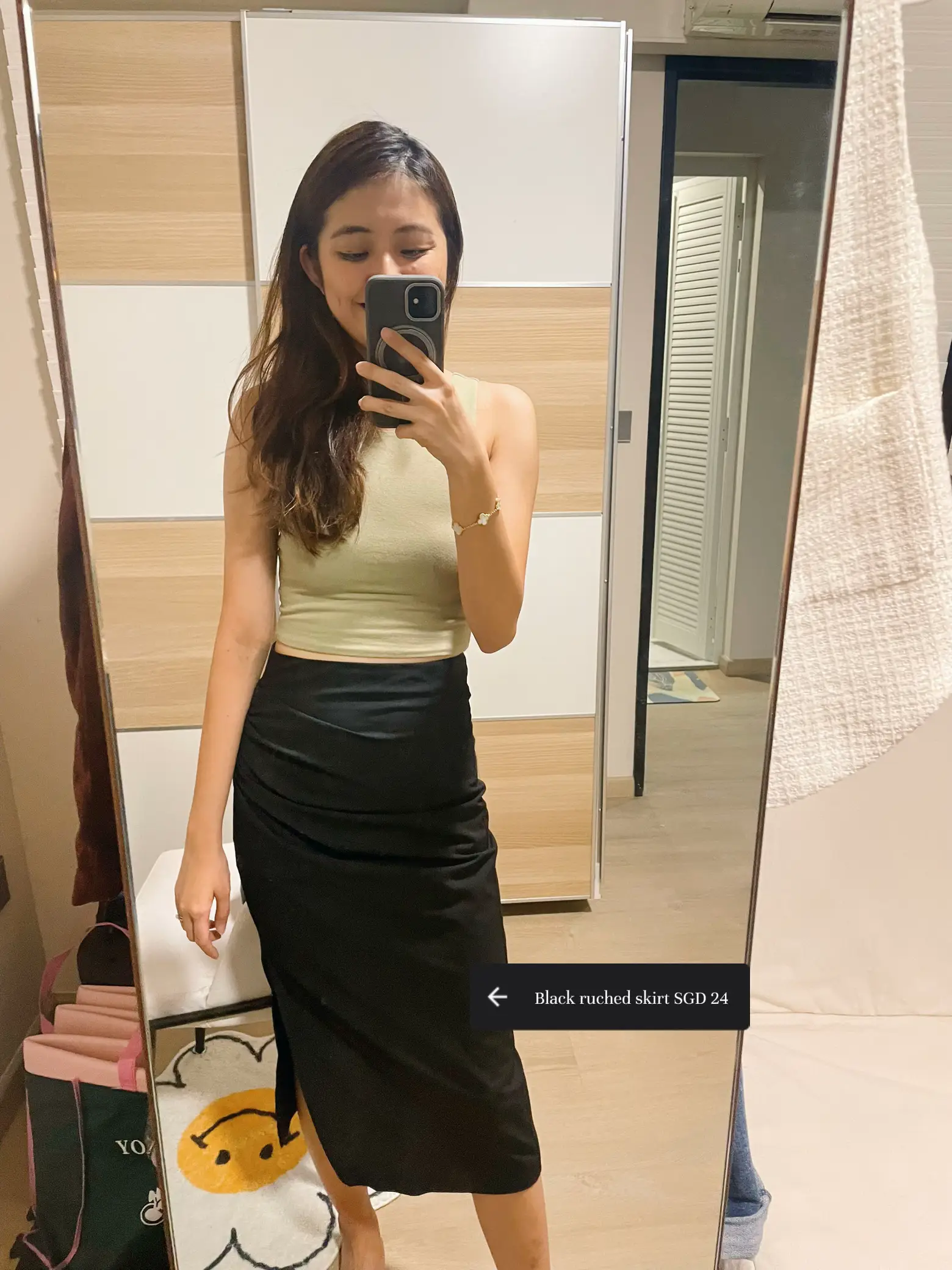 Haremi Linen Low-Rise Slip Skirt