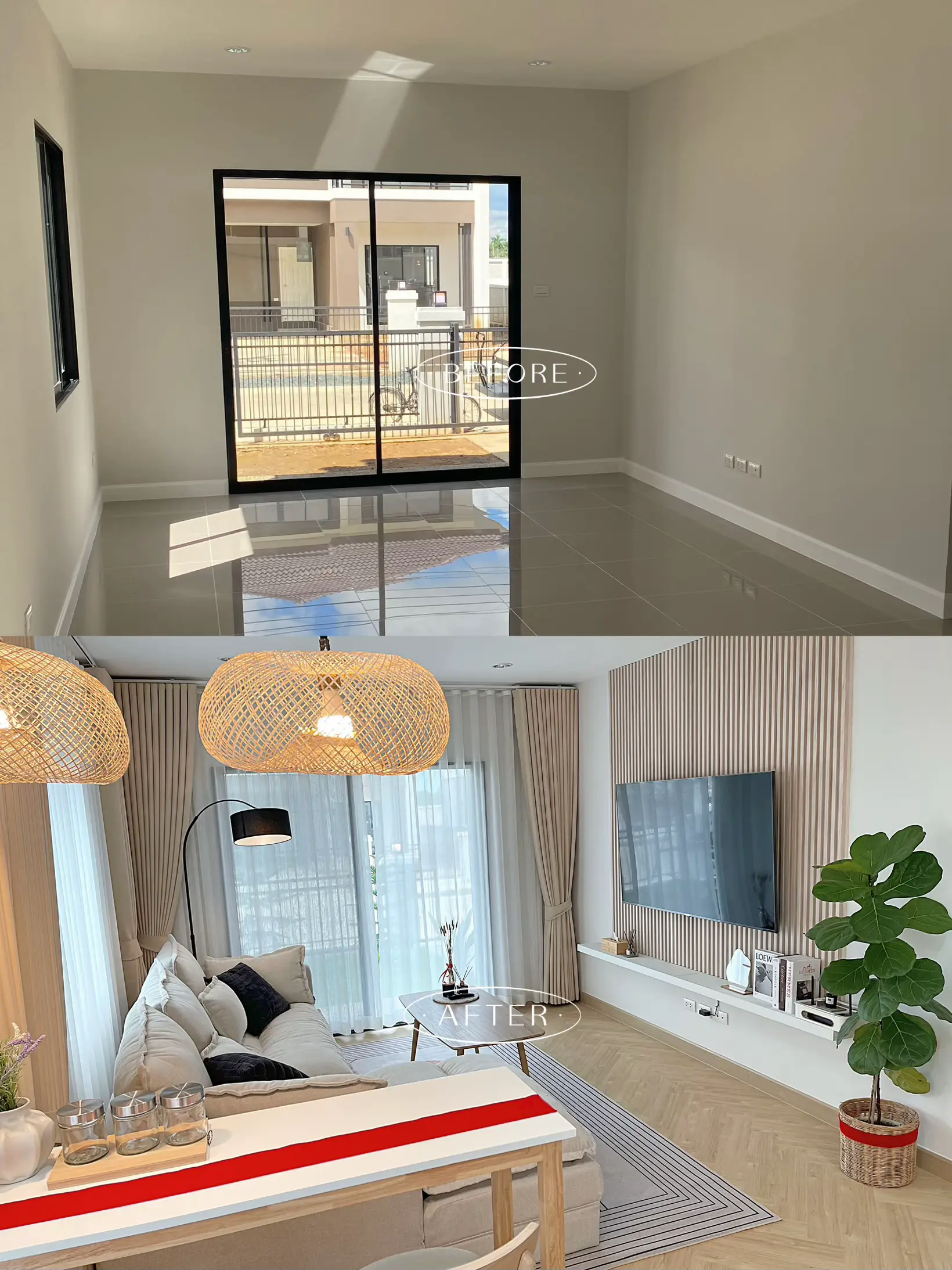 Before & After Living room cozy minimal | แกลเลอรีที่โพสต์โดย ฉันถูกใจ ... - Before After Small Cozy Apartment Photos