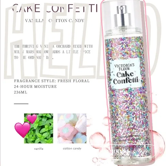 Victoria secret cake online confetti spray