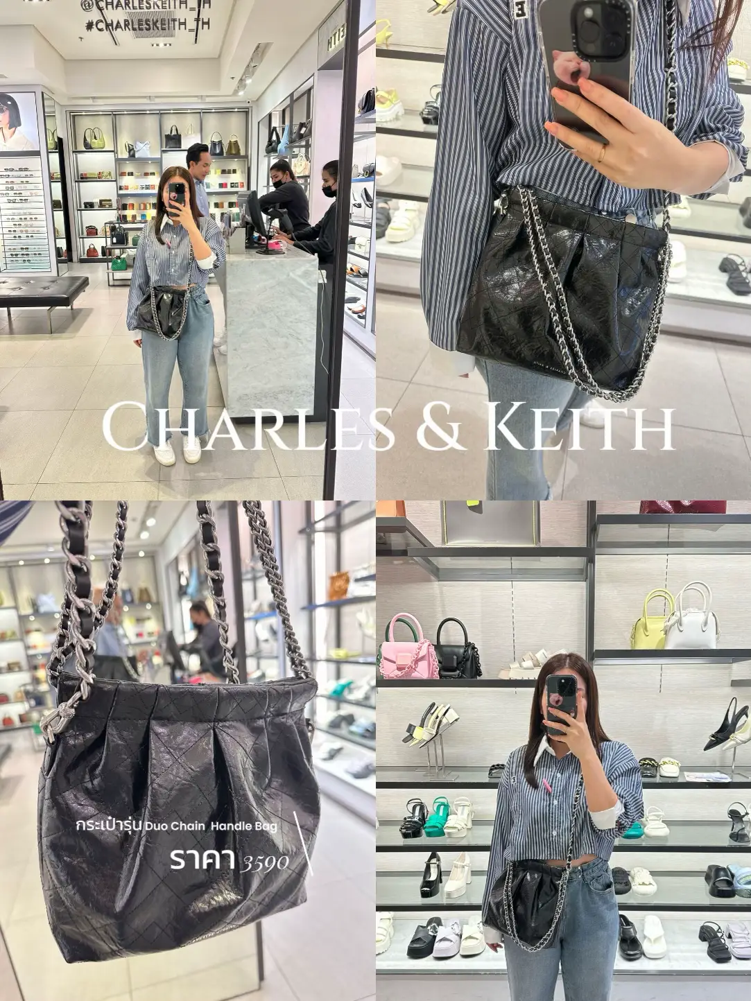 Charles and keith chain handle bag hot sale