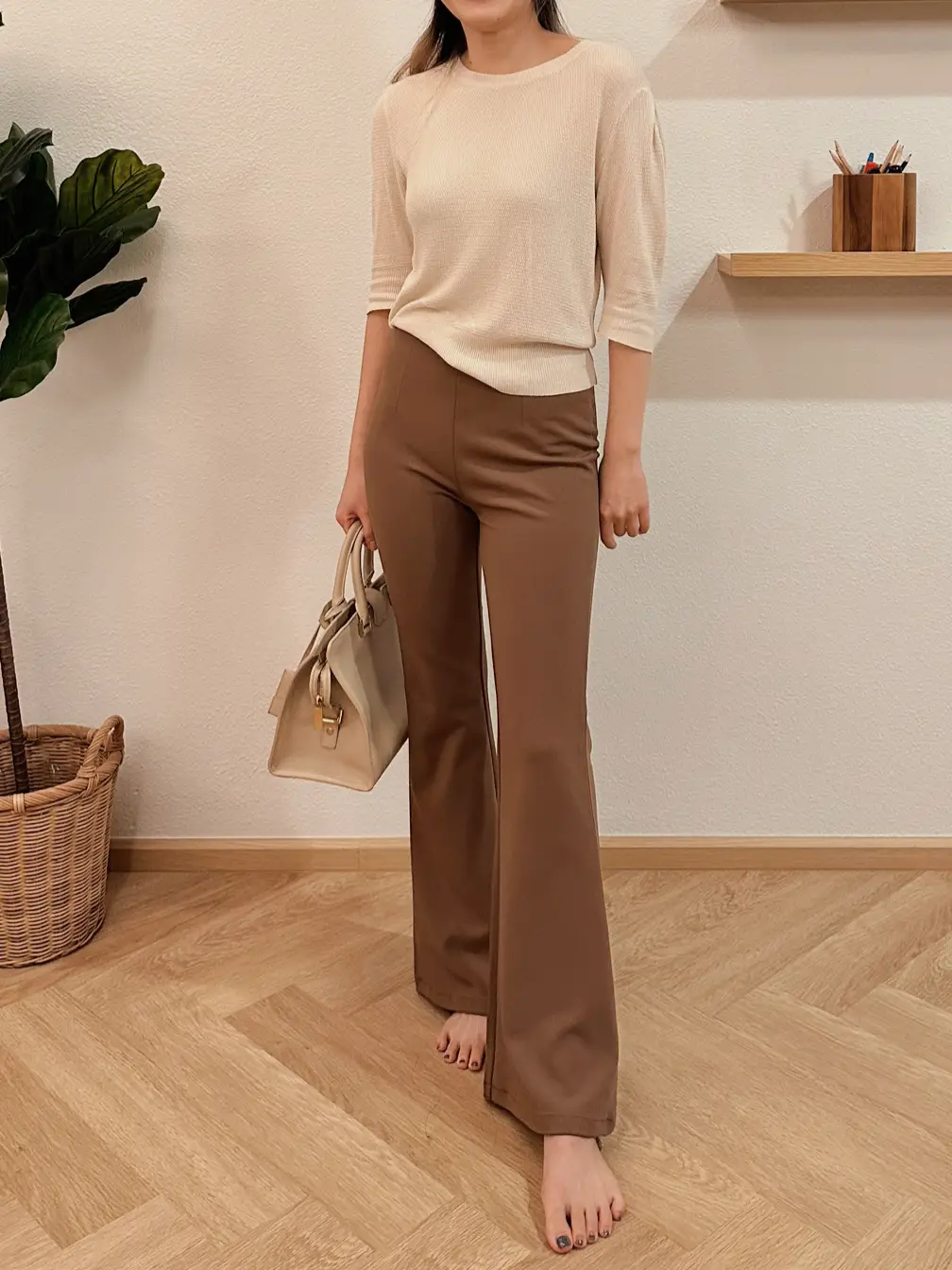 Brown Flare Pants Outfits (2 ideas & outfits)