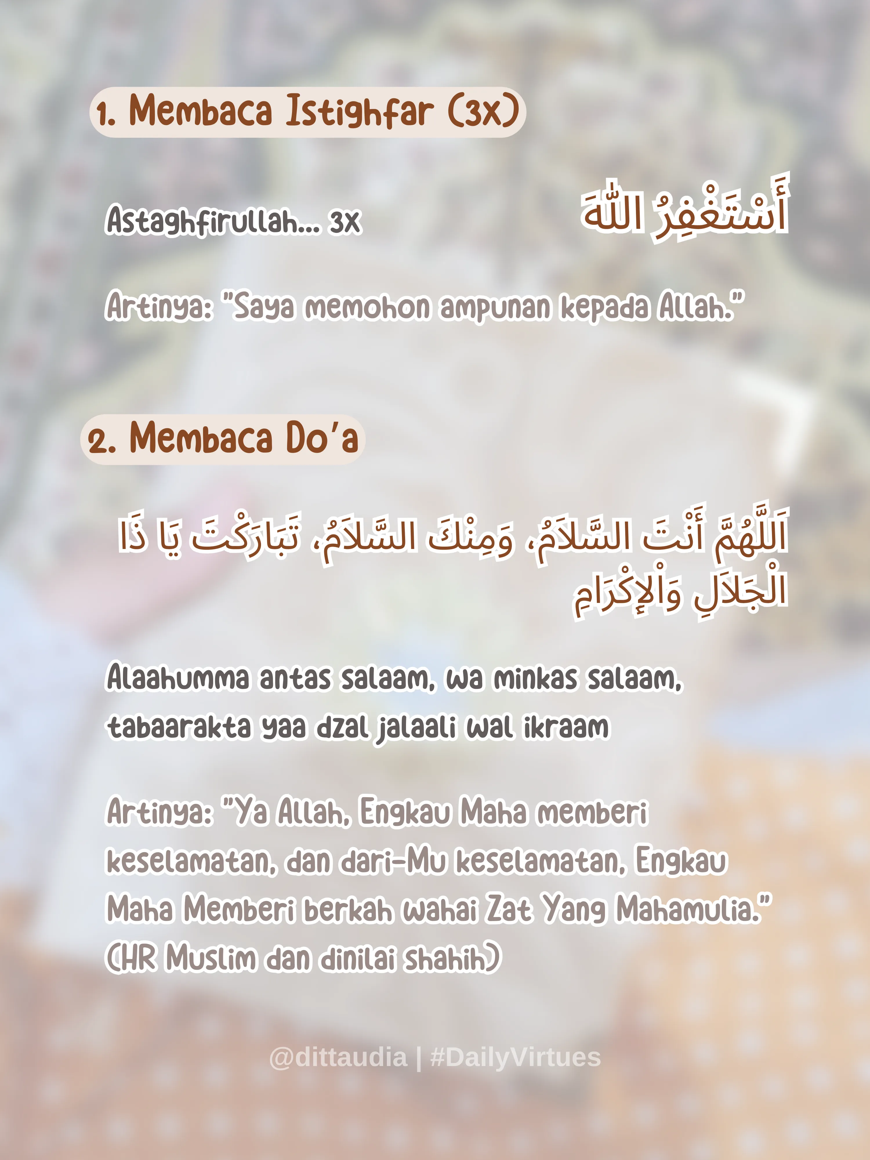 BACAAN DZIKIR SETELAH SHALAT FARDHU💫 | Galeri Diposting Oleh Ditta ...