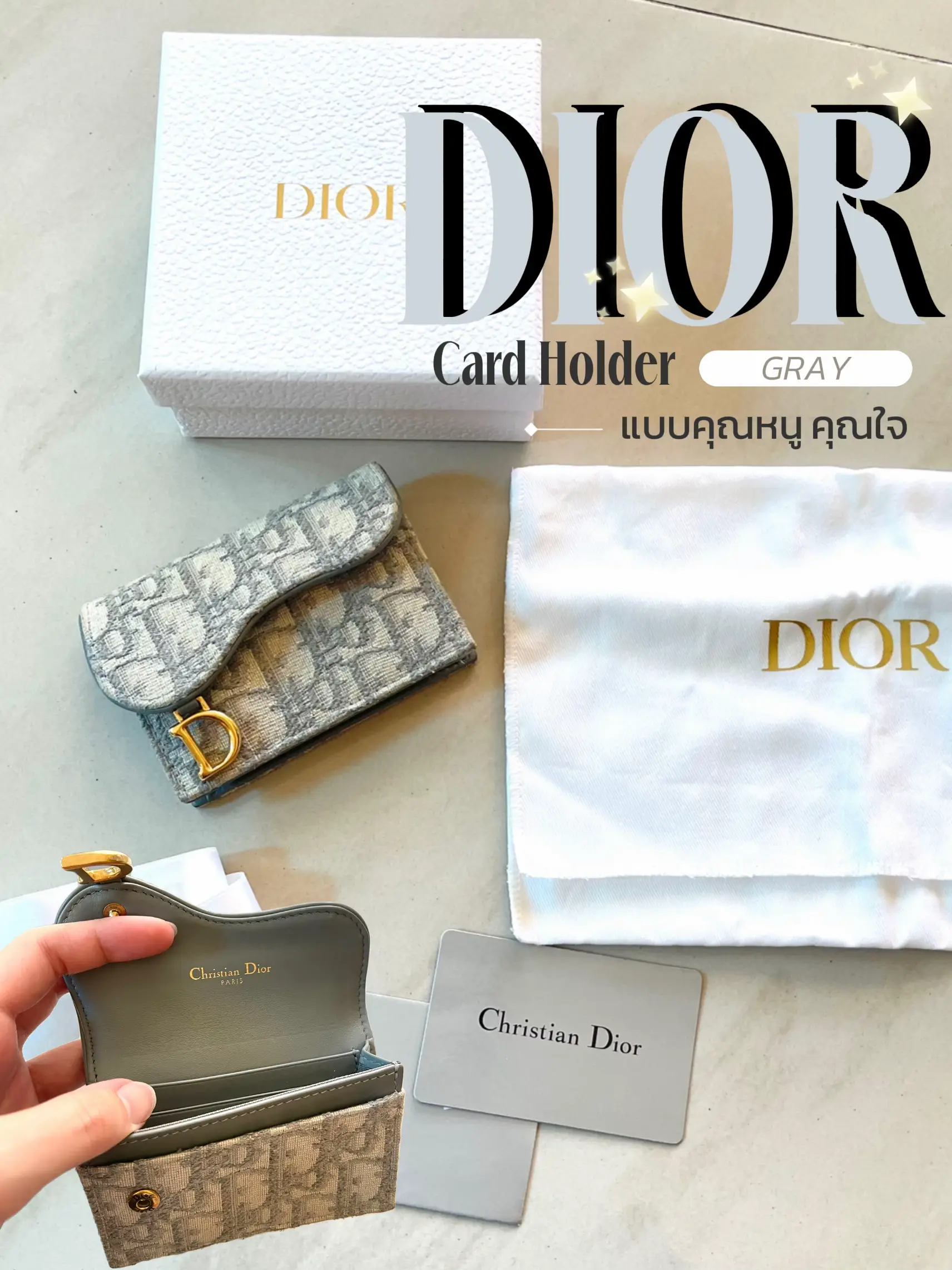 DIOR SADDLE FLAP CARD HOLDER IN BLUE OBLIQUE REVIEW