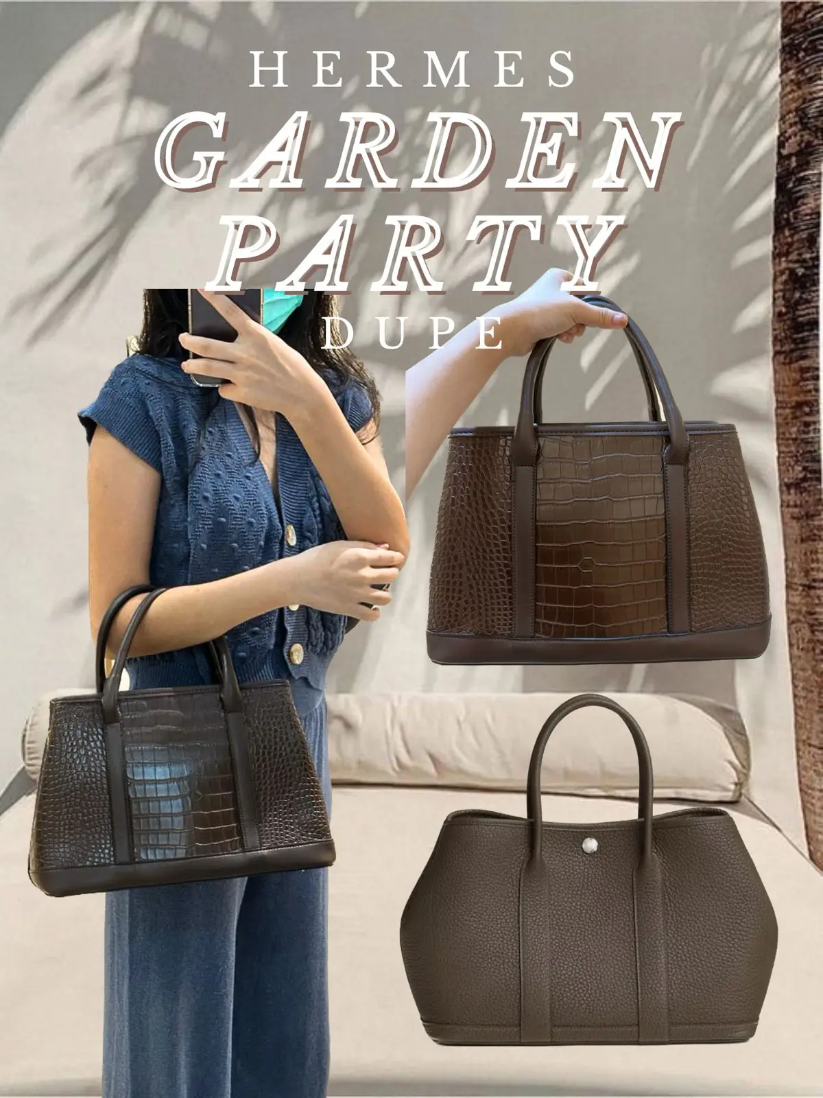 Bag and Purse Organizer with Zipper Top Style for Hermes Garden