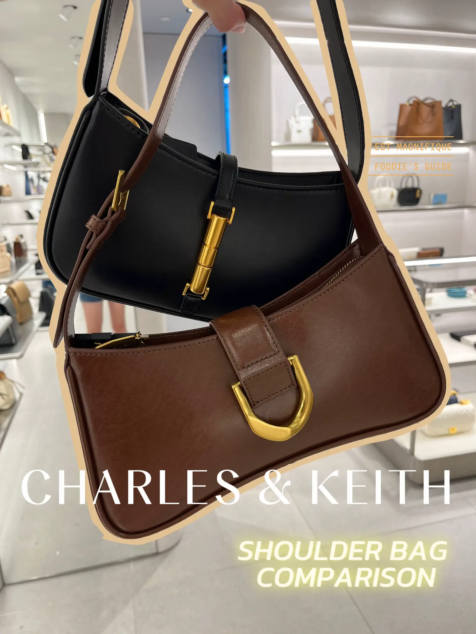 Charles & Keith - Women's Cesia Chain Strap Bag, Black, S