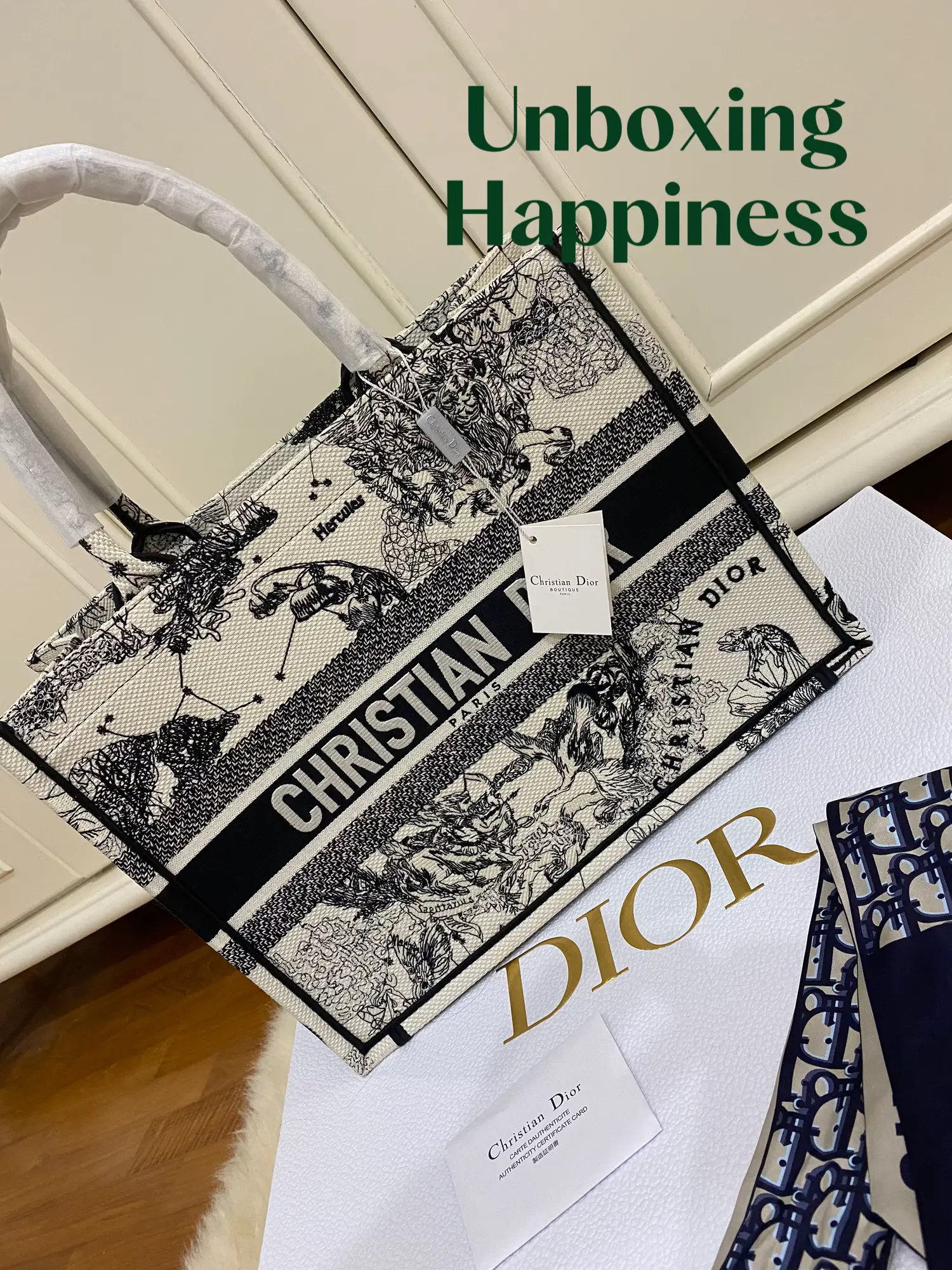 Unboxing Happiness Dior Zodiac Tote Video published by Phoebe Lemon8