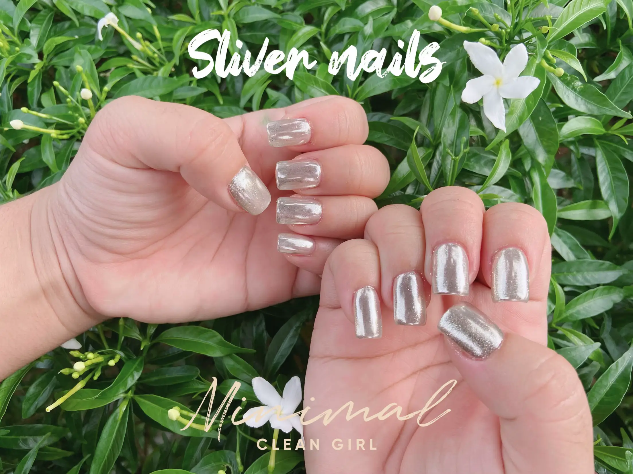 Glam nails  Sliver nails, Silver acrylic nails, Silver sparkle nails