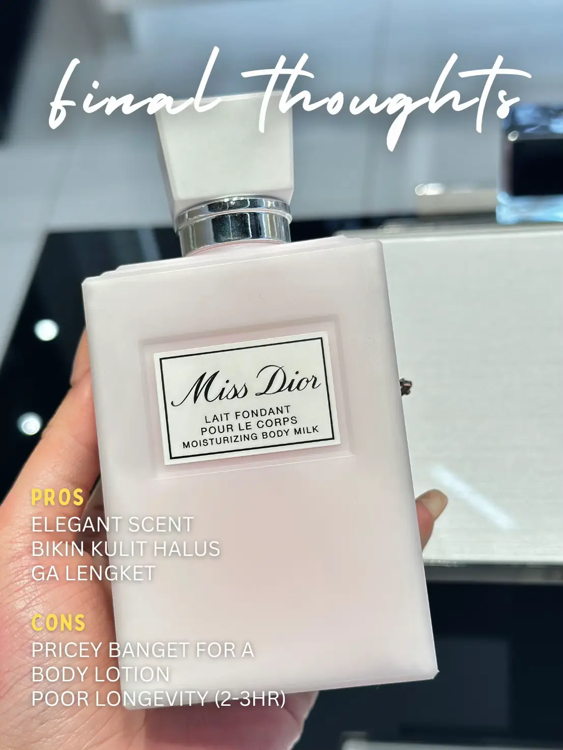 Miss dior discount body milk review