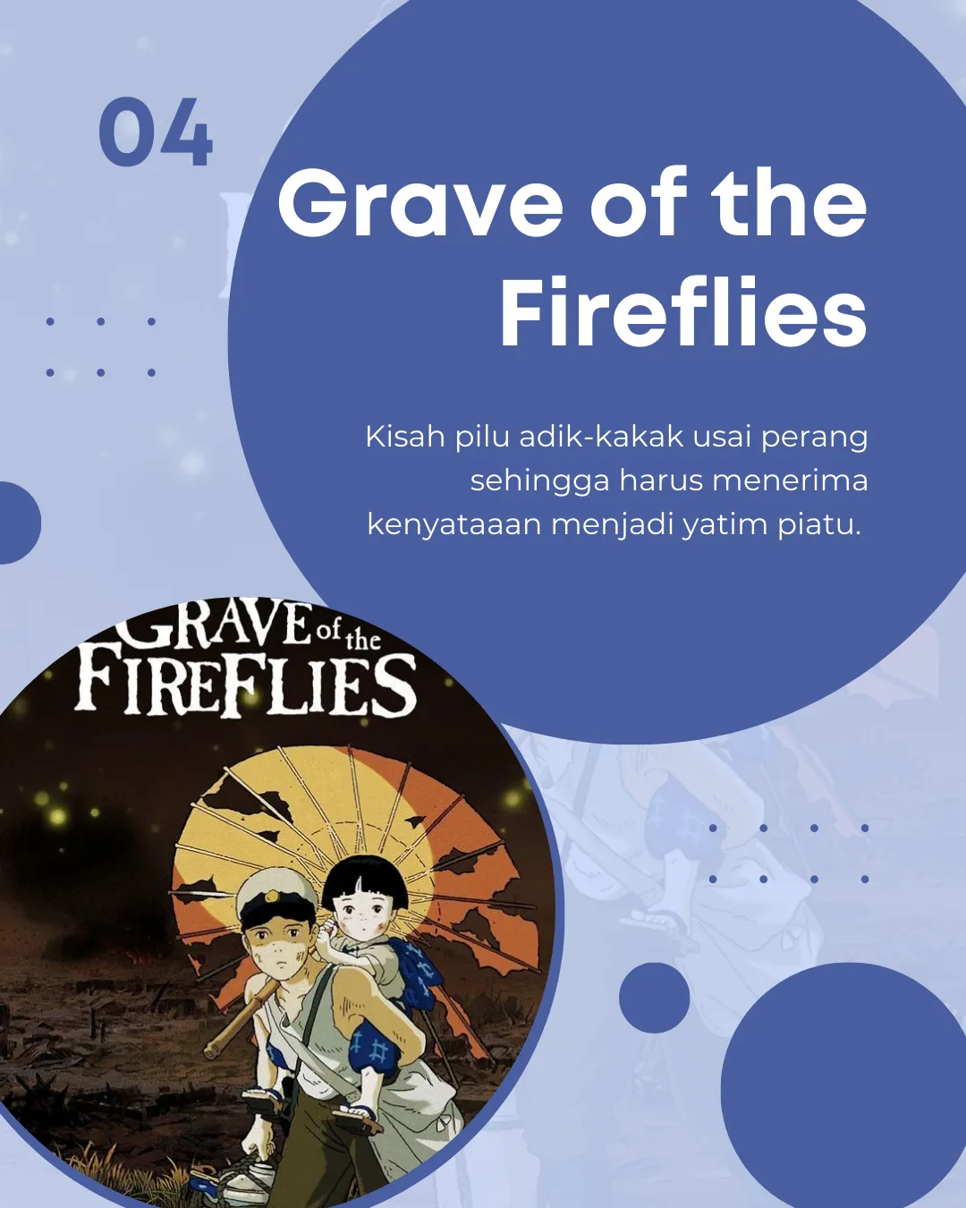 Grave of the Fireflies movie poster, they aren't all fireflies