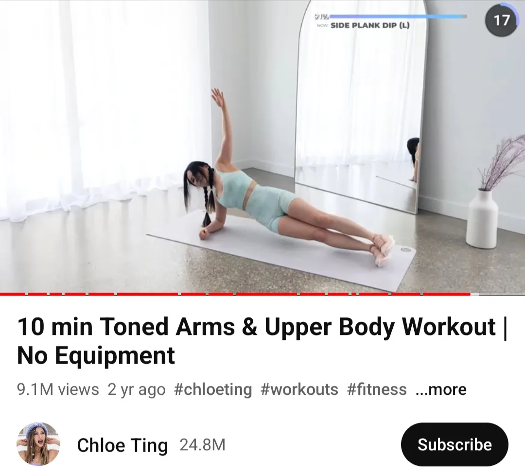 Chloe ting discount toned arm workout