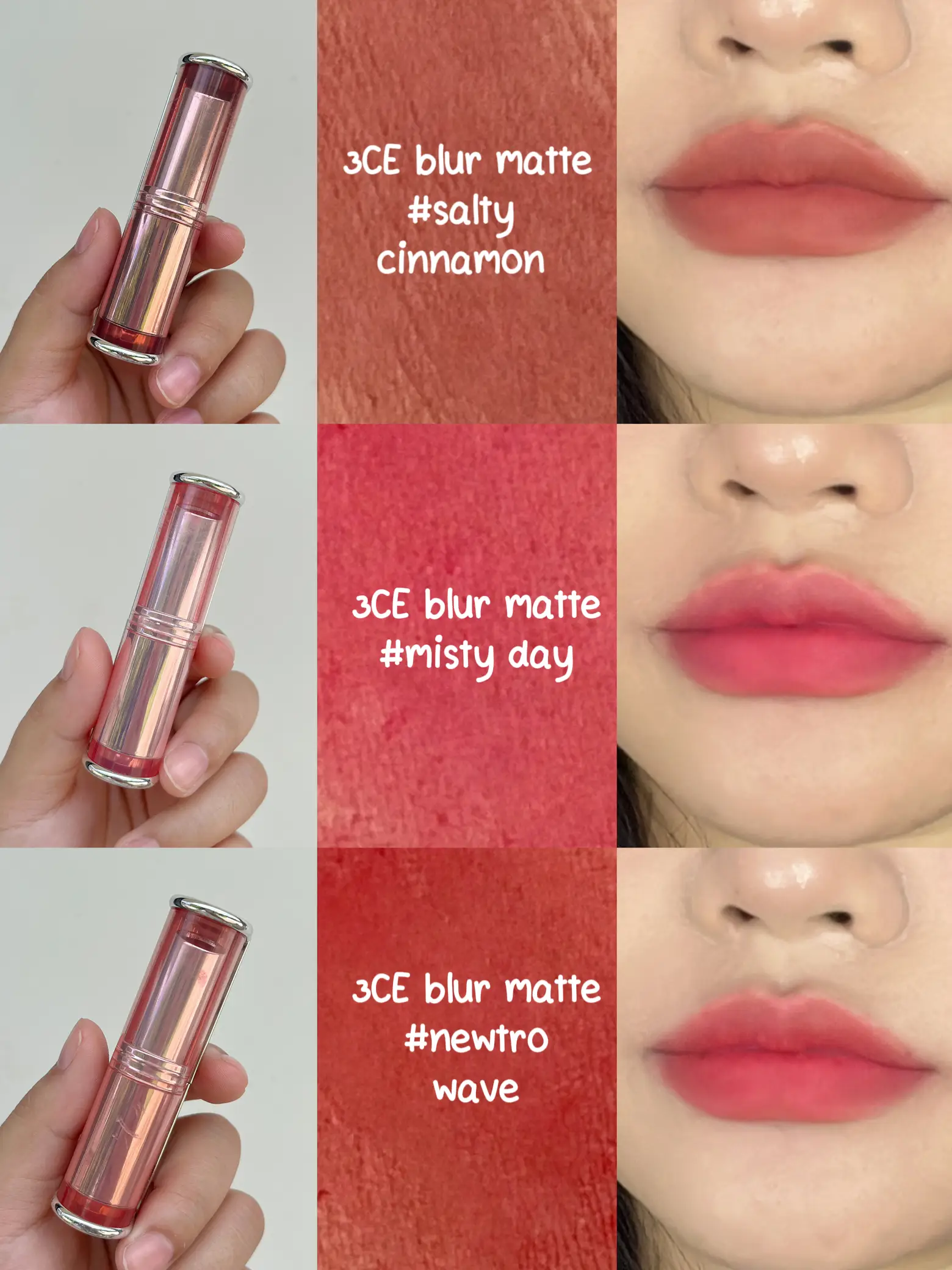 ลิป3CE blur matte lipstick 3 สีที่ควรมี!!! แกลเลอรีที่โพสต์โดย sha ma