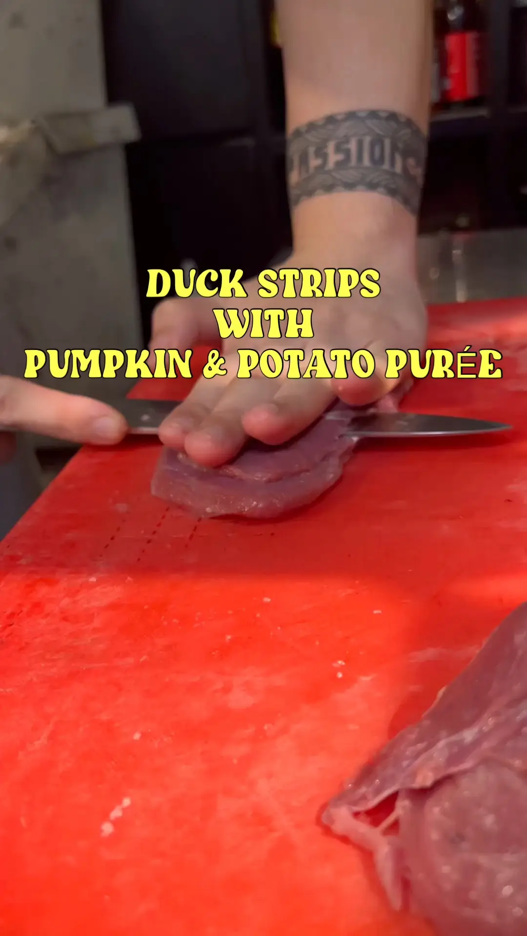 Dehydrated duck strips w pumpkin potato purée | Video published by Nad |  Lemon8