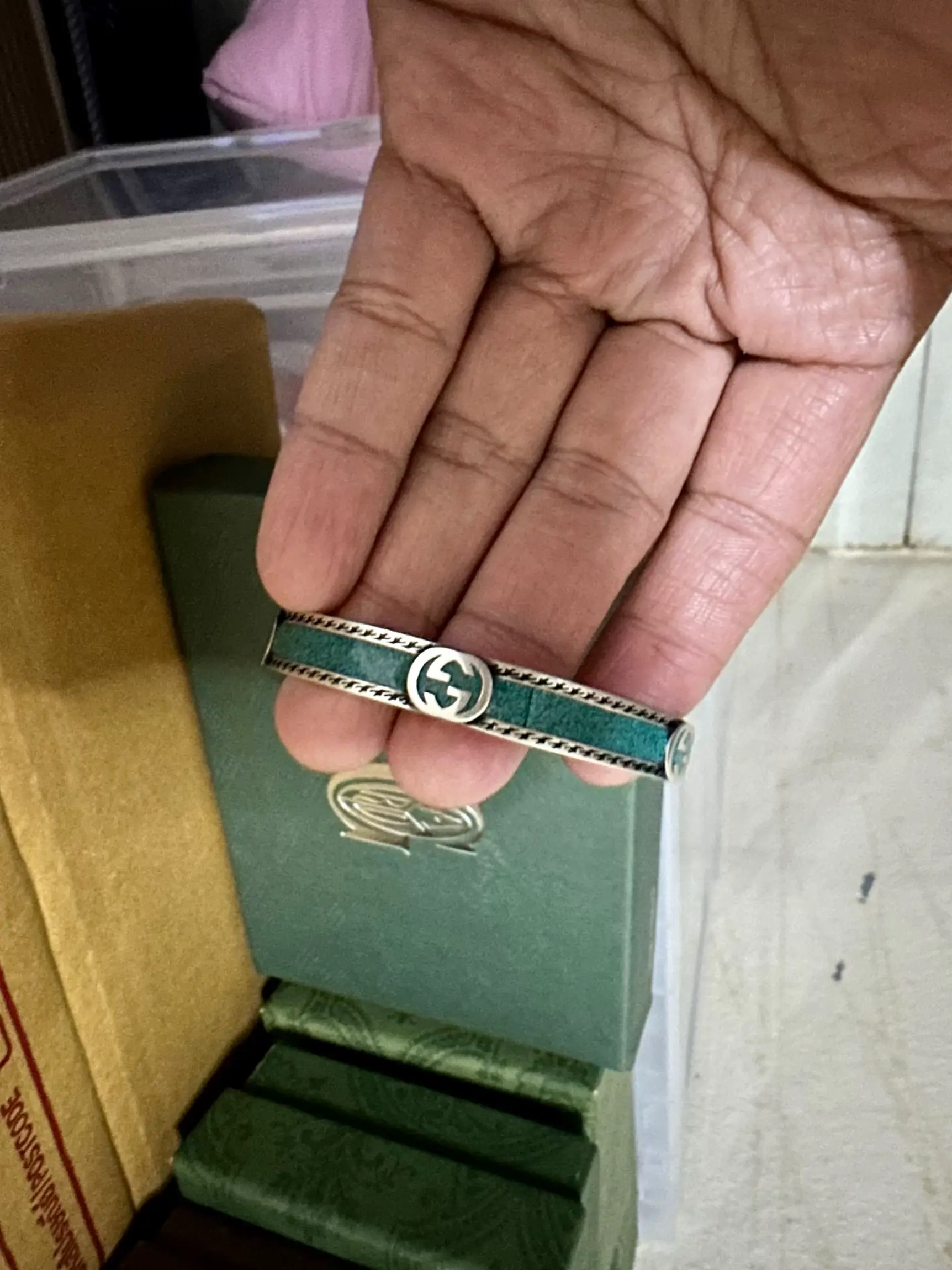 Gucci Men's Sterling Silver Interlocking G Link Bracelet