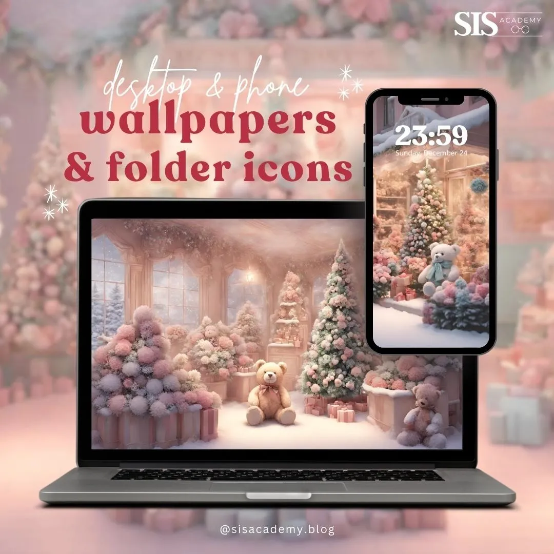 แจกวอลเปเปอร์ & ไอคอน ธีมคริสต์มาส 🎄🧸🌷 | แกลเลอรีที่โพสต์โดย sis