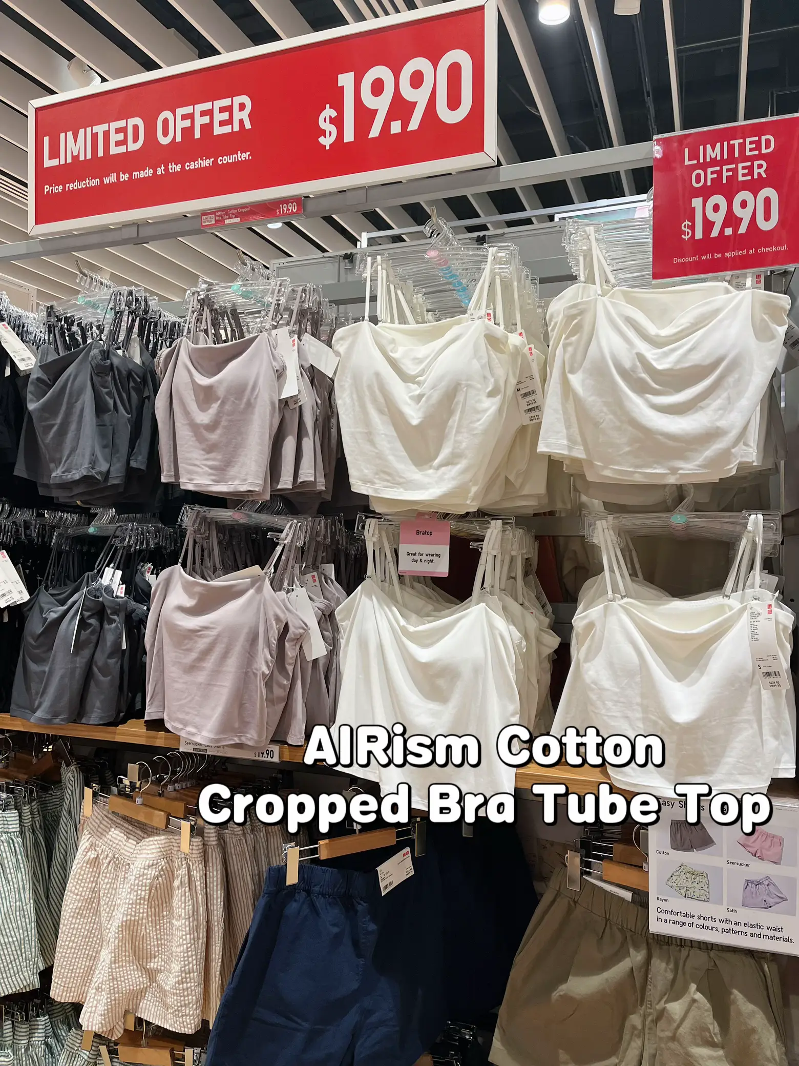 AIRism Cotton Cropped Bra Tube Top