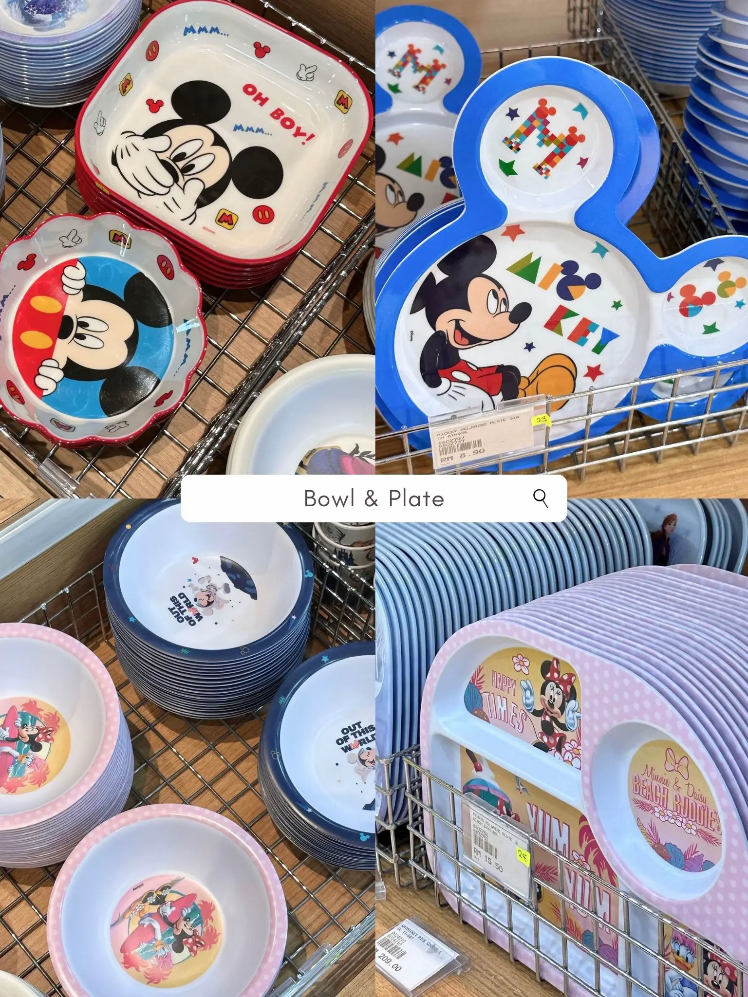 Disney Dinnerware Cartoon Mickey Minnie Mouse Bowl Cute Daisy