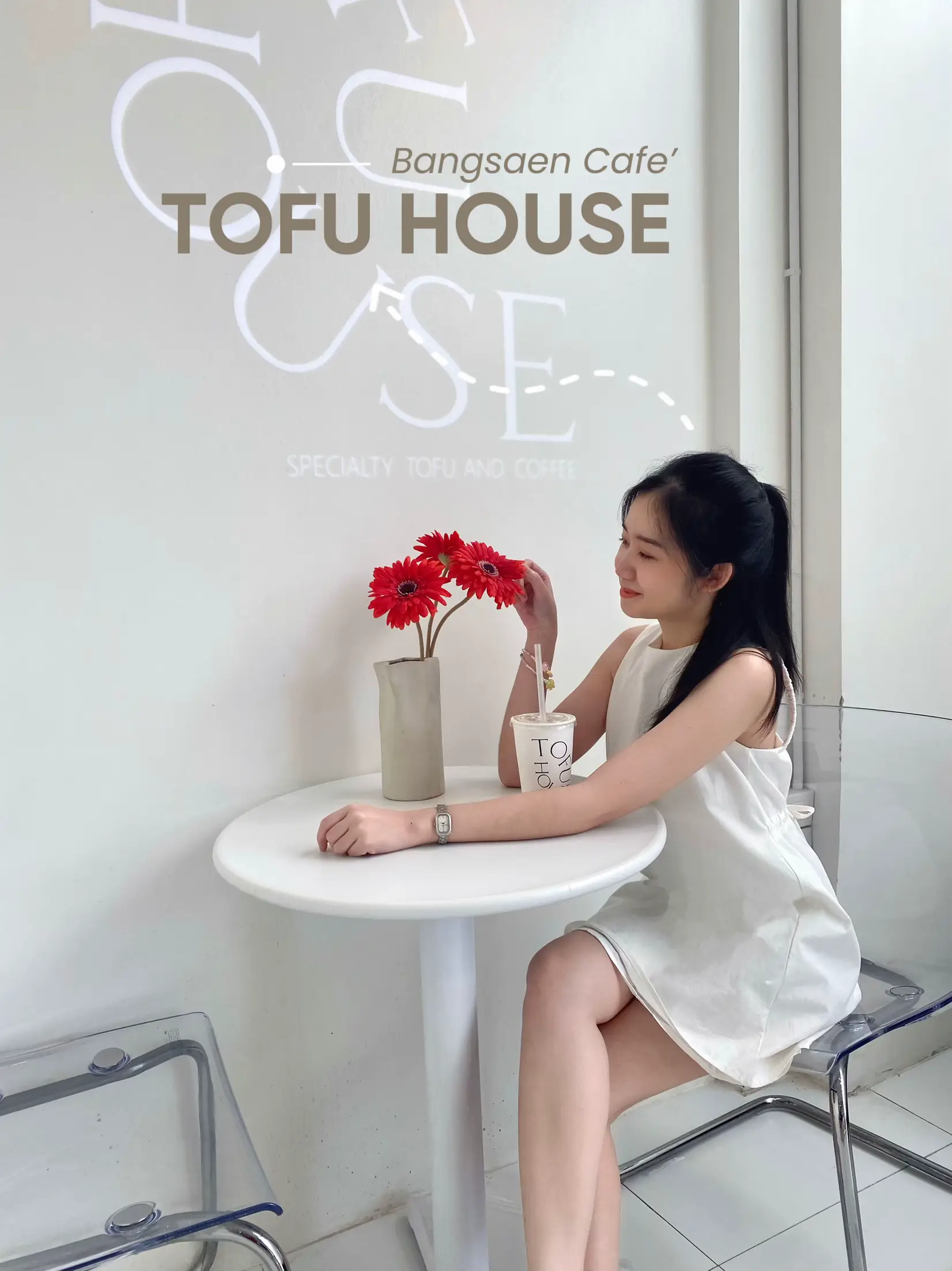 คาเฟ่น้ำเต้าหู้ มินิมอลสุดๆ 🍞🥛 TOFU HOUSE Bangsaen แกลเลอรีที่โพสต์