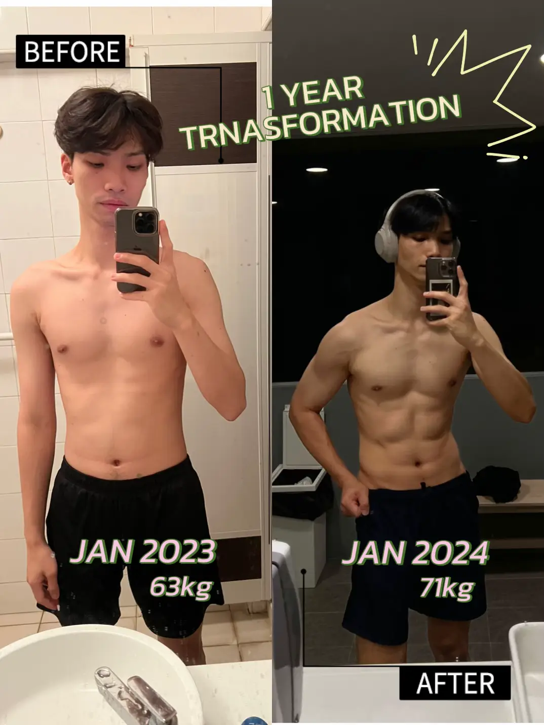 January 2023) Same Gym, (January 2024) But One Year Later