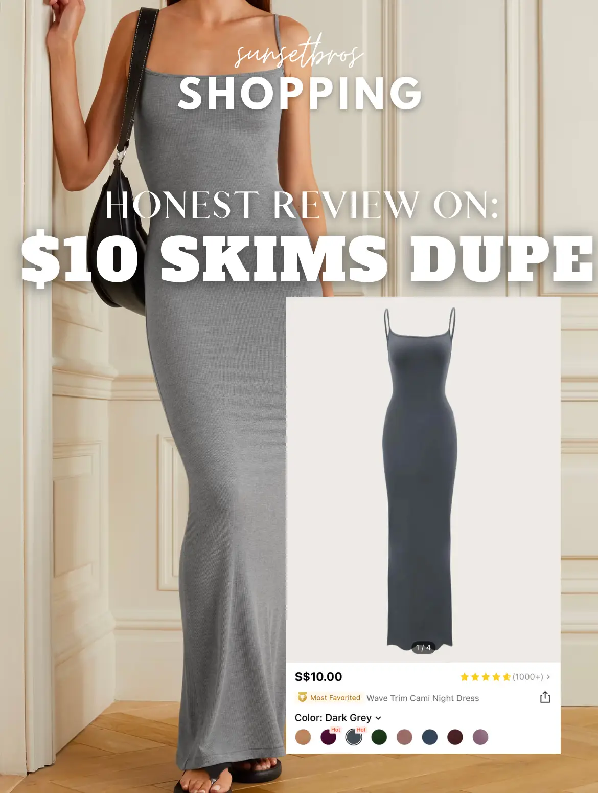 Is it the body or the dress? 🤔 🤔 🤔 Viral Skims Slip  dupe on