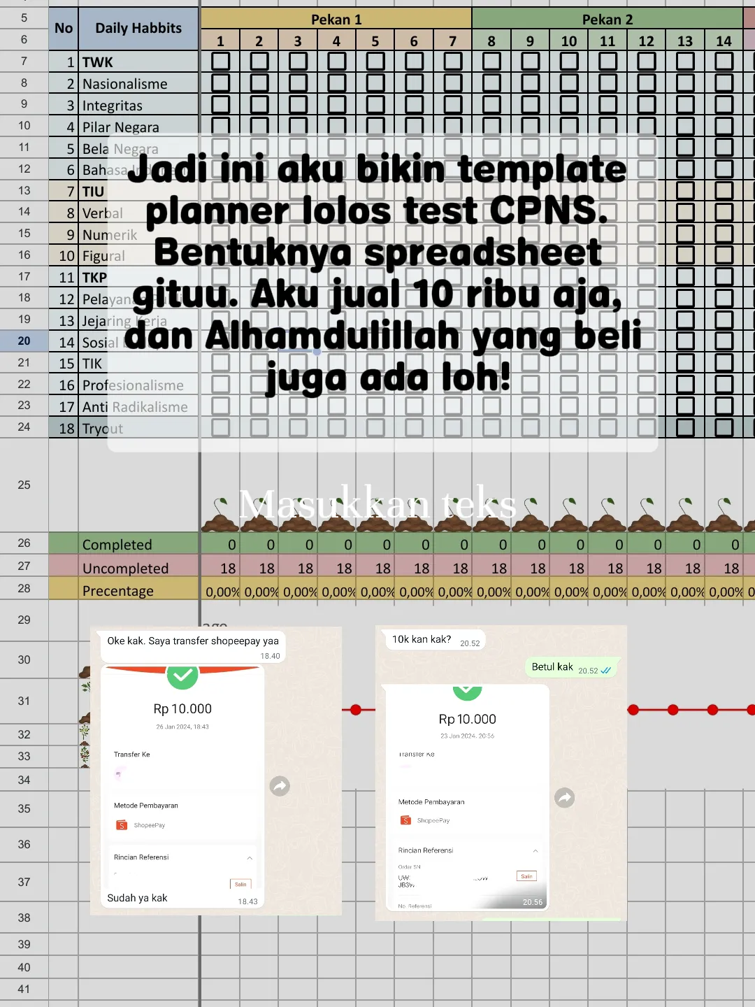 Template Excel Untuk Tabunga Pencarian Lemon8