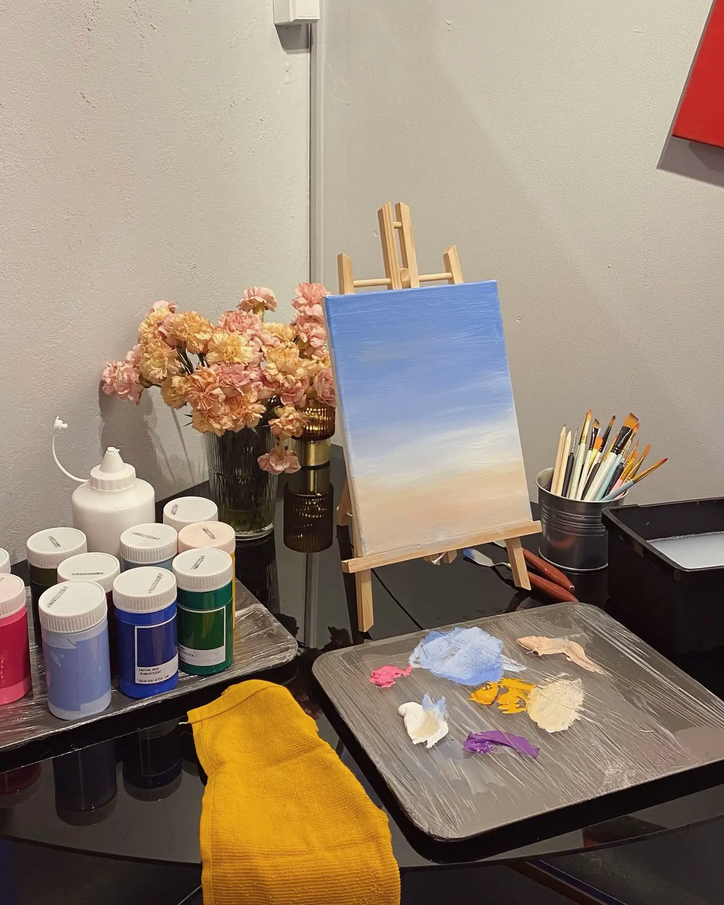 Me and a friend followed a Bob Ross tutorial with only dollar store supplies!  : r/bobross