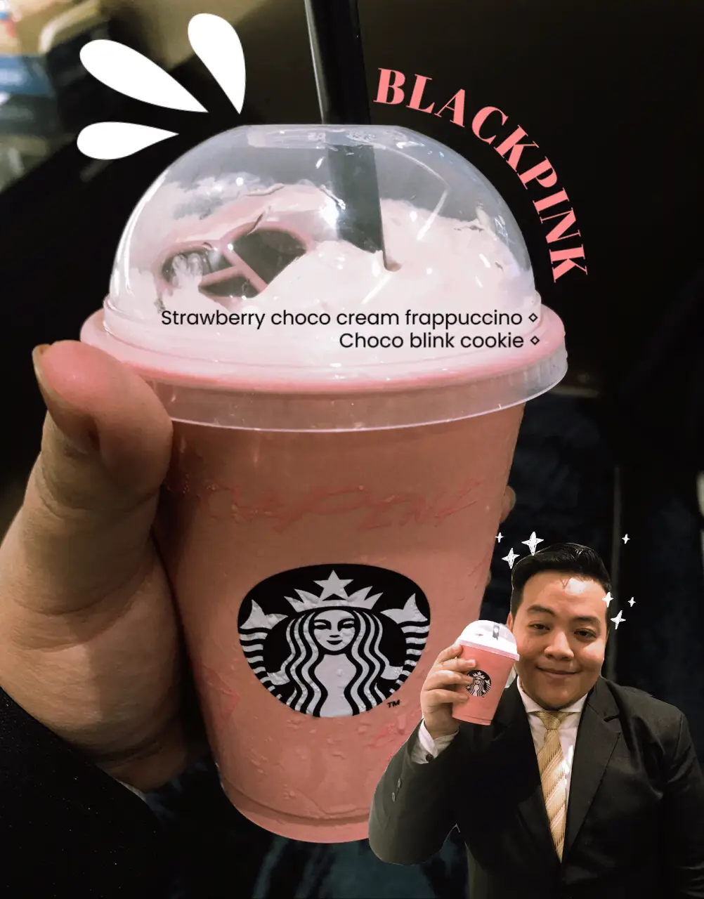 New China Starbucks Frappuccino Green Sakura Pink Double Drink