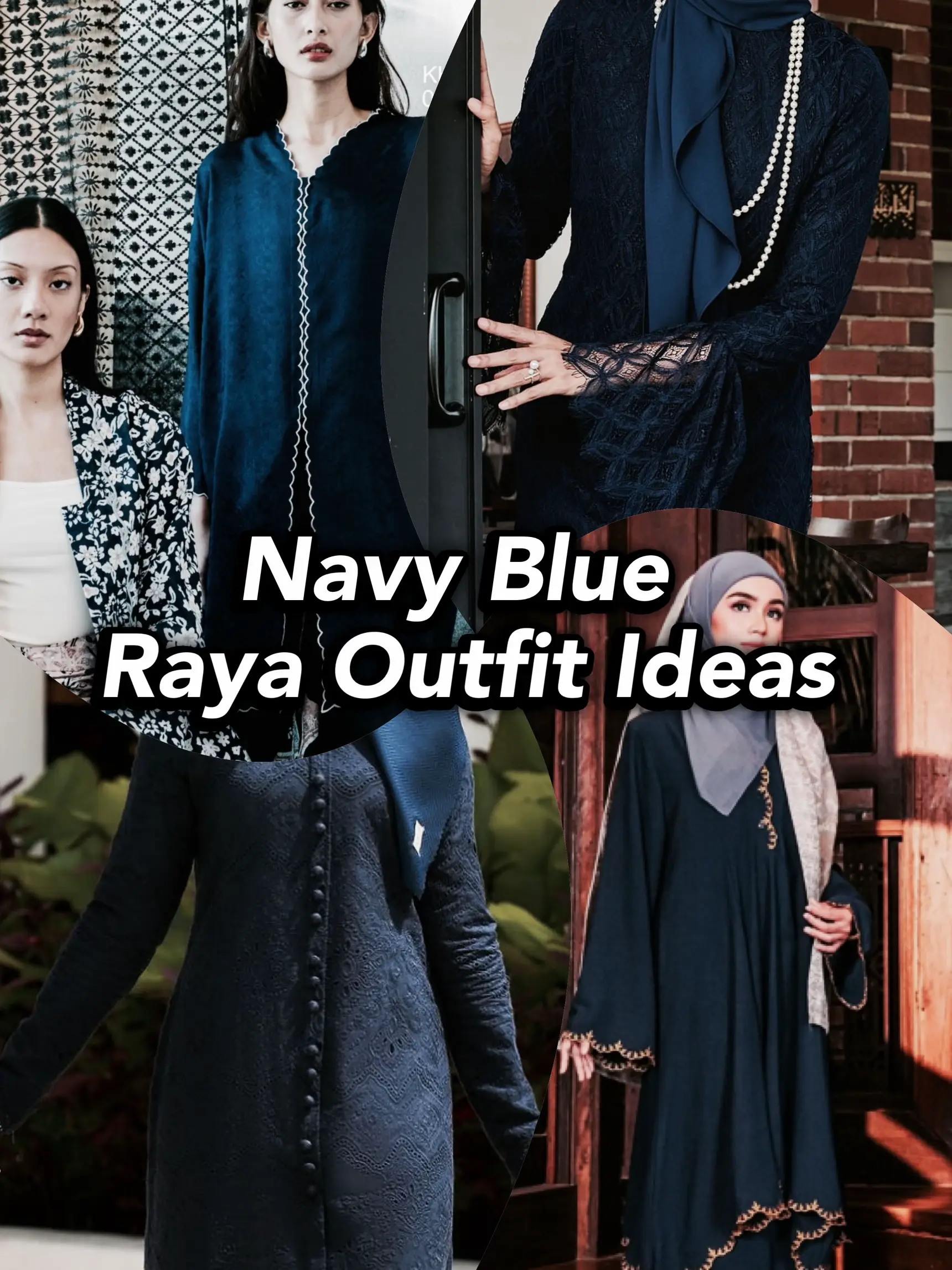 Navy Blue Outfit, Trending Color For Raya 💙 | Galeri disiarkan oleh ...