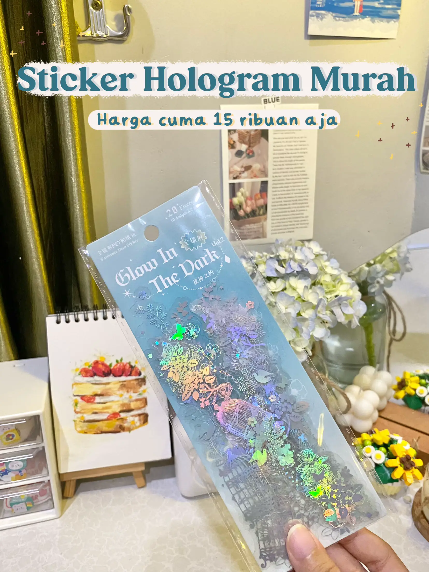 20 Pcs Shiny Holographic Stickers For Resin Transparent Stickers