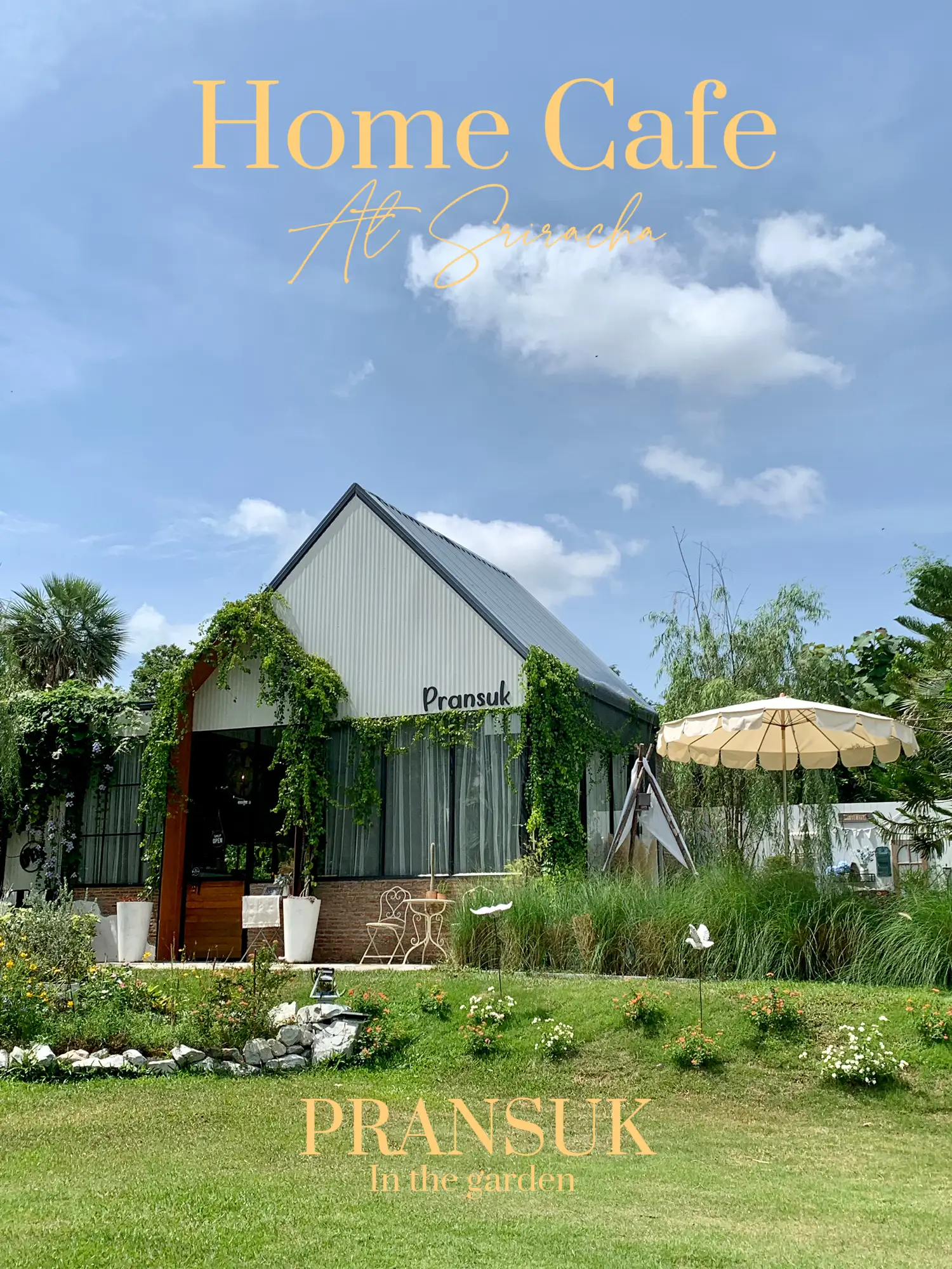 คาเฟ่ลับศรีราชา Home Cafe 🏠 ฟีลนั่งเล่นในสวน 🌿 แกลเลอรีที่โพสต์โดย