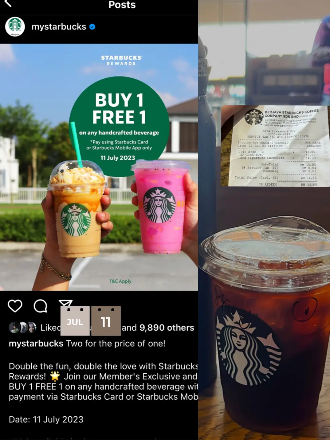 Starbucks Buy 1 Free 1‼️(Today je) | Gallery posted by Shirlyn