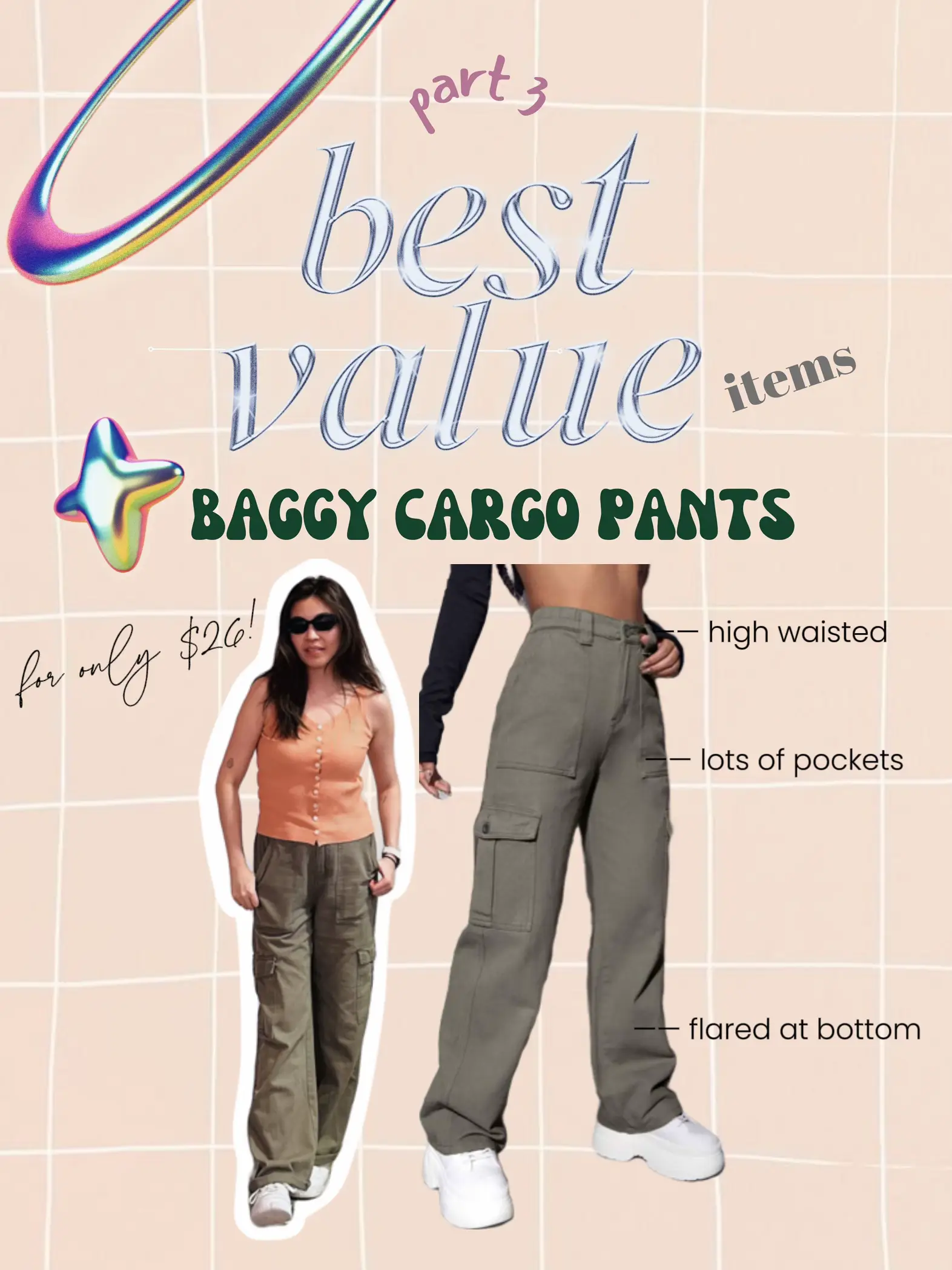 AMILIEe Women Low Waist Cargo Pants Baggy Trouser Vintage Aesthetic Leg Pant  Multi Pockets 