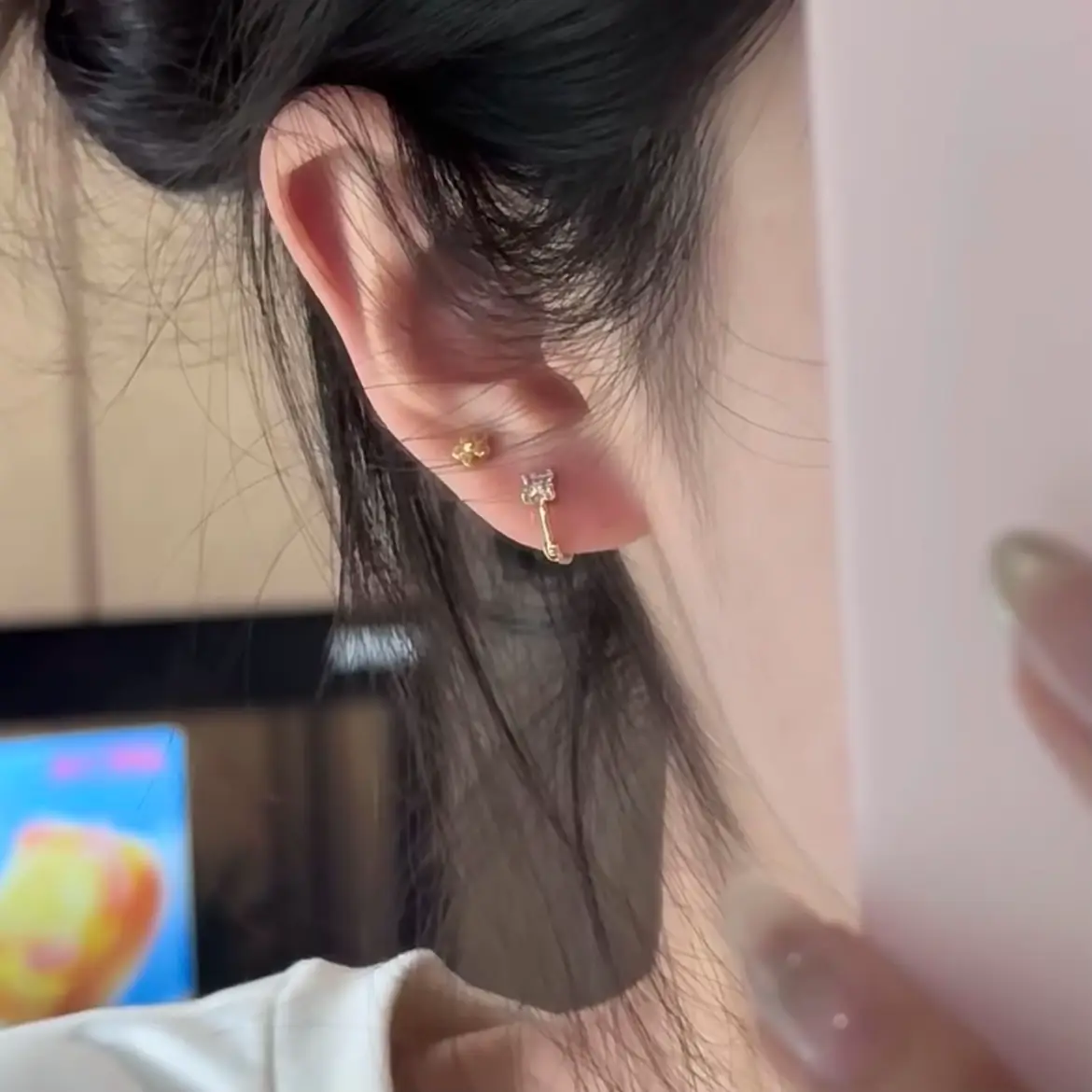 Cute earrings for 2 holes deals
