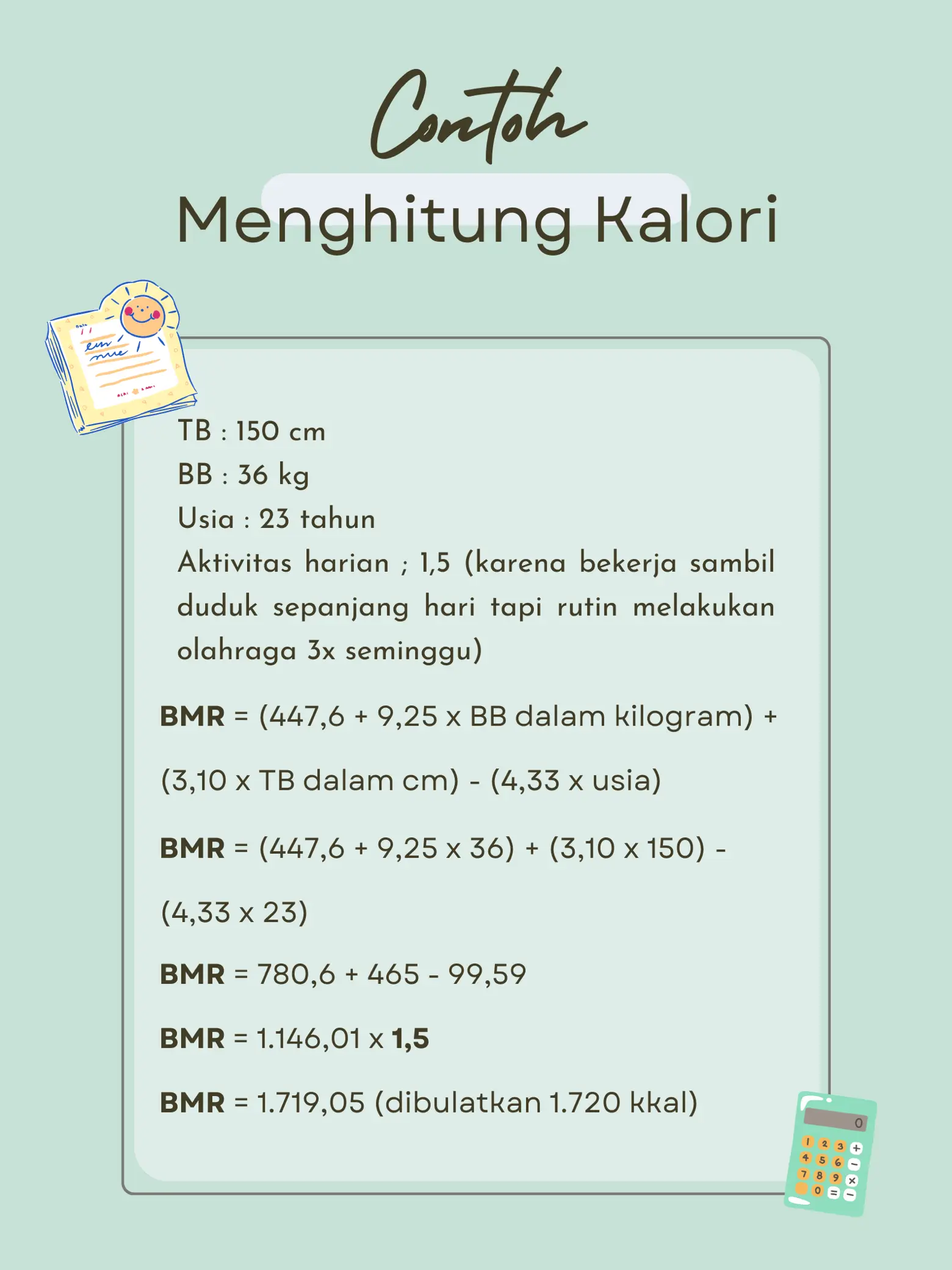 Ayo hitung kebutuhan kalori harianmu Galeri diposting oleh Embun