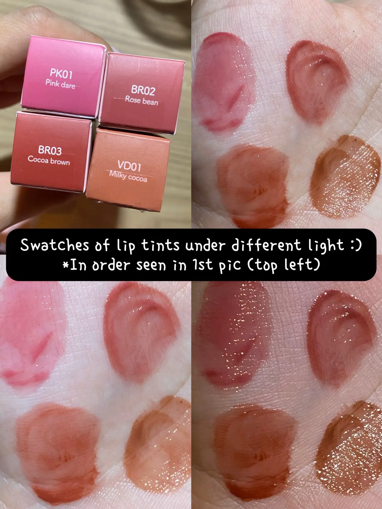 Swatches and mini review of three Rom&nd (Romand) tints : r