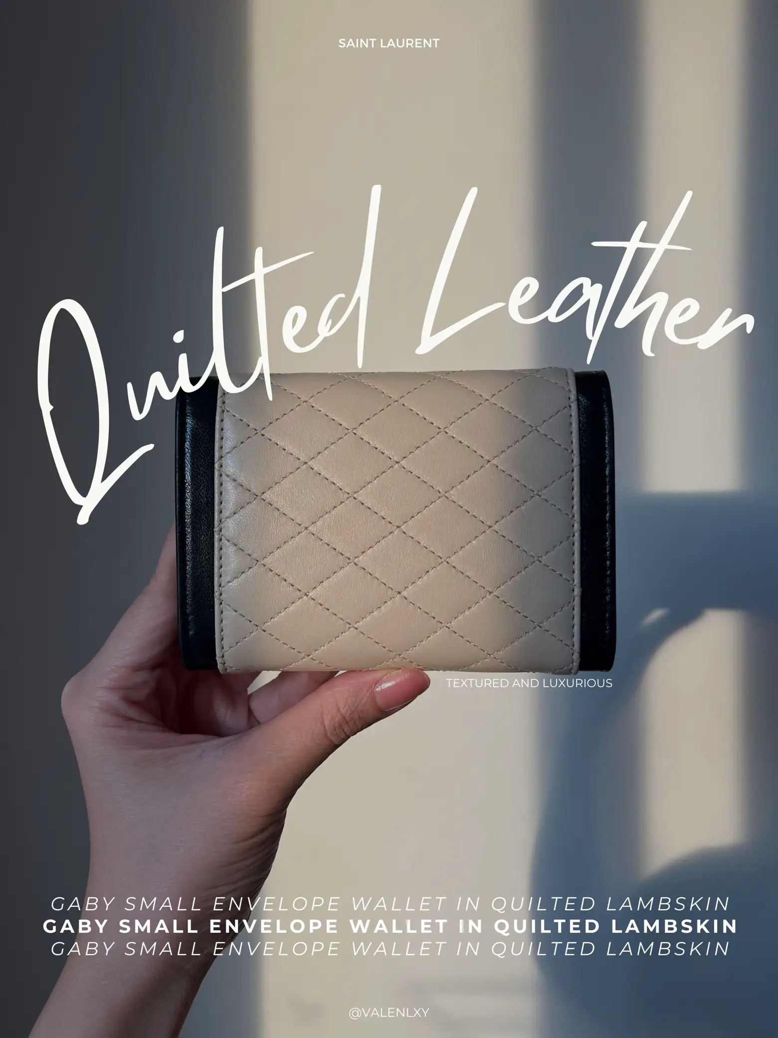 Gaby small envelope wallet in quilted lambskin, Saint Laurent