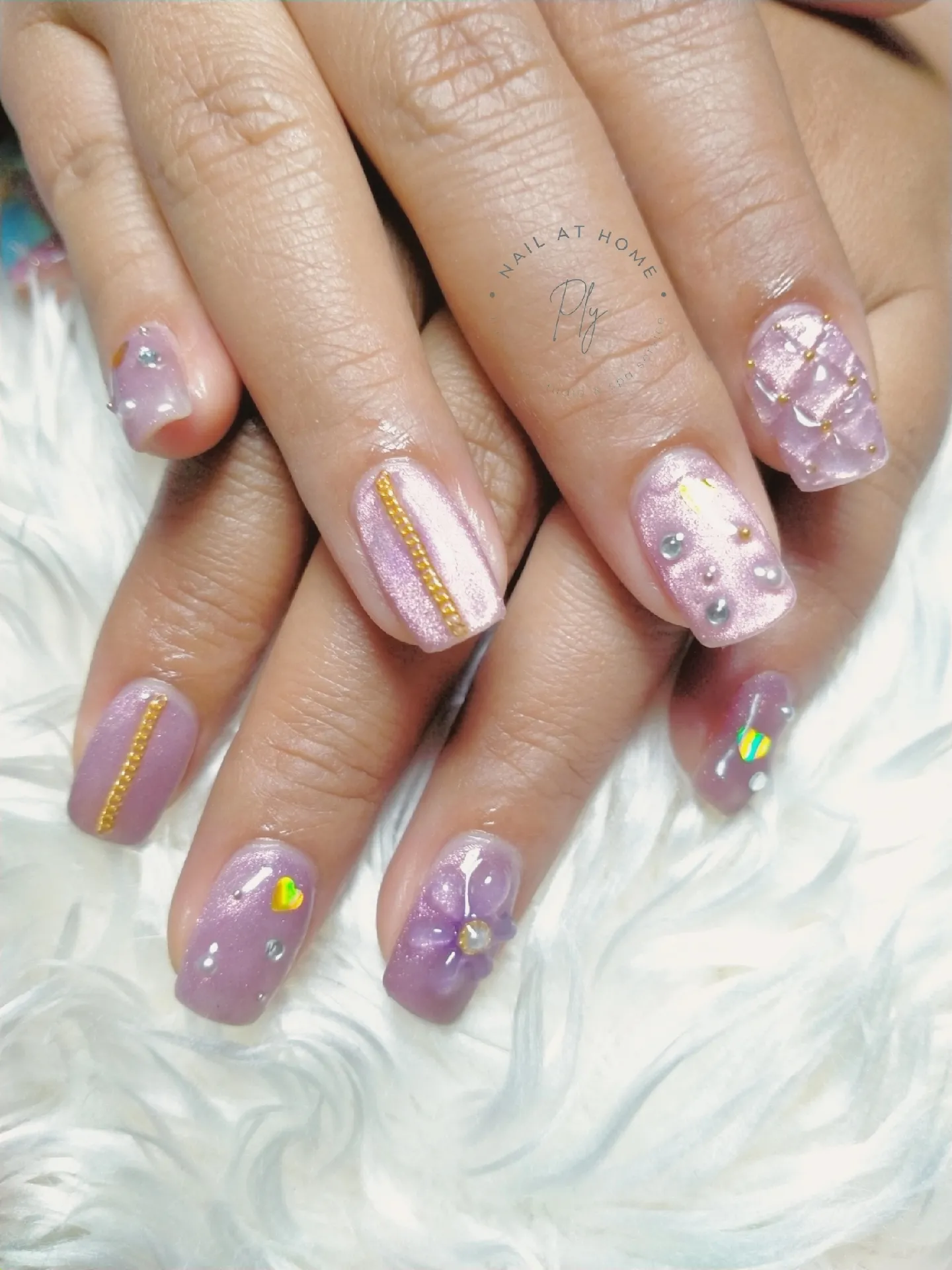 3 Dネイルアート、ラベンダーパープル 💜💟   | nailathomebyplyが投稿したフォトブック | Lemon8