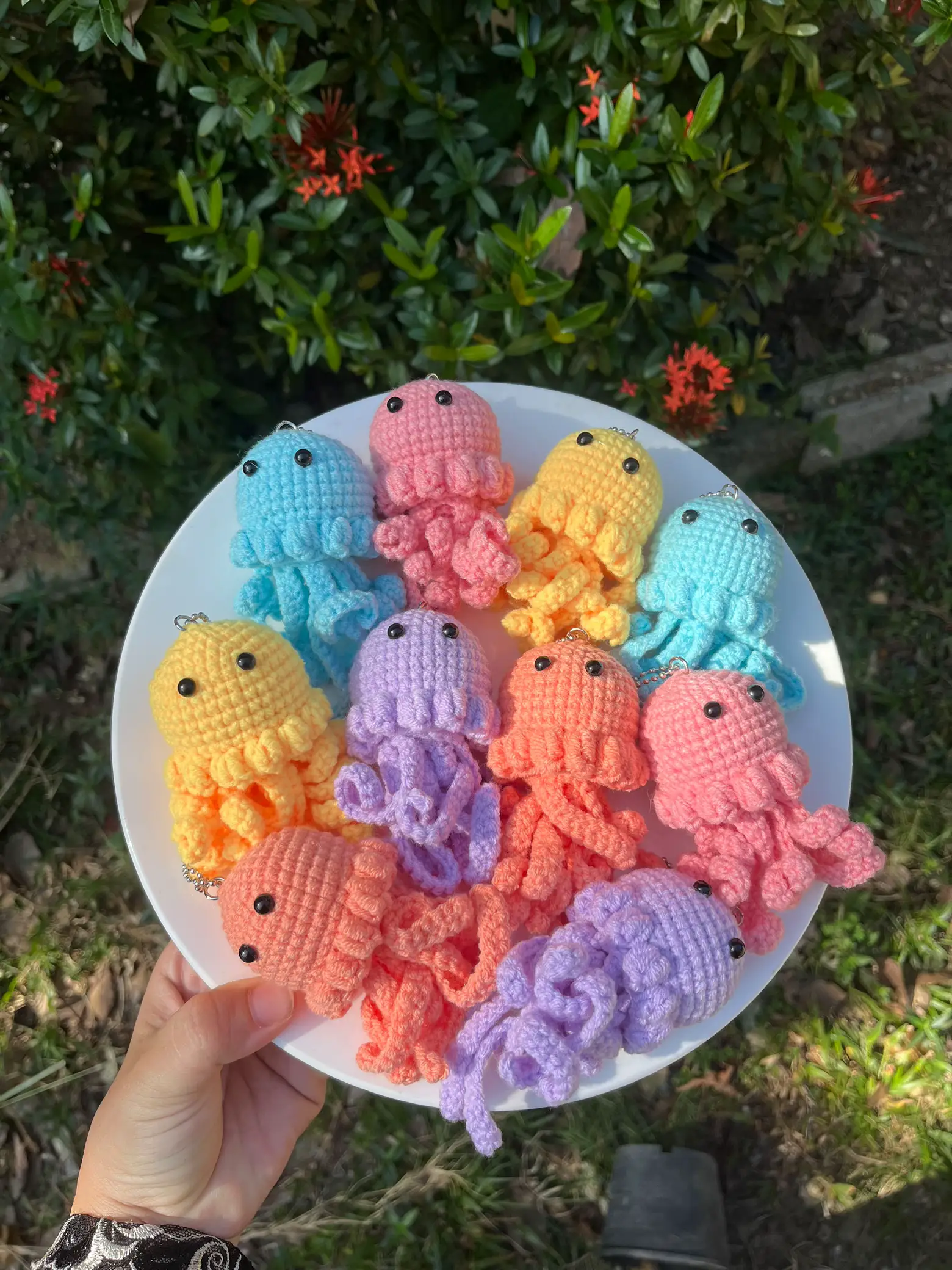 クラゲ あみぐるみ チャーム キーホルダー【オーダー】 くらげ