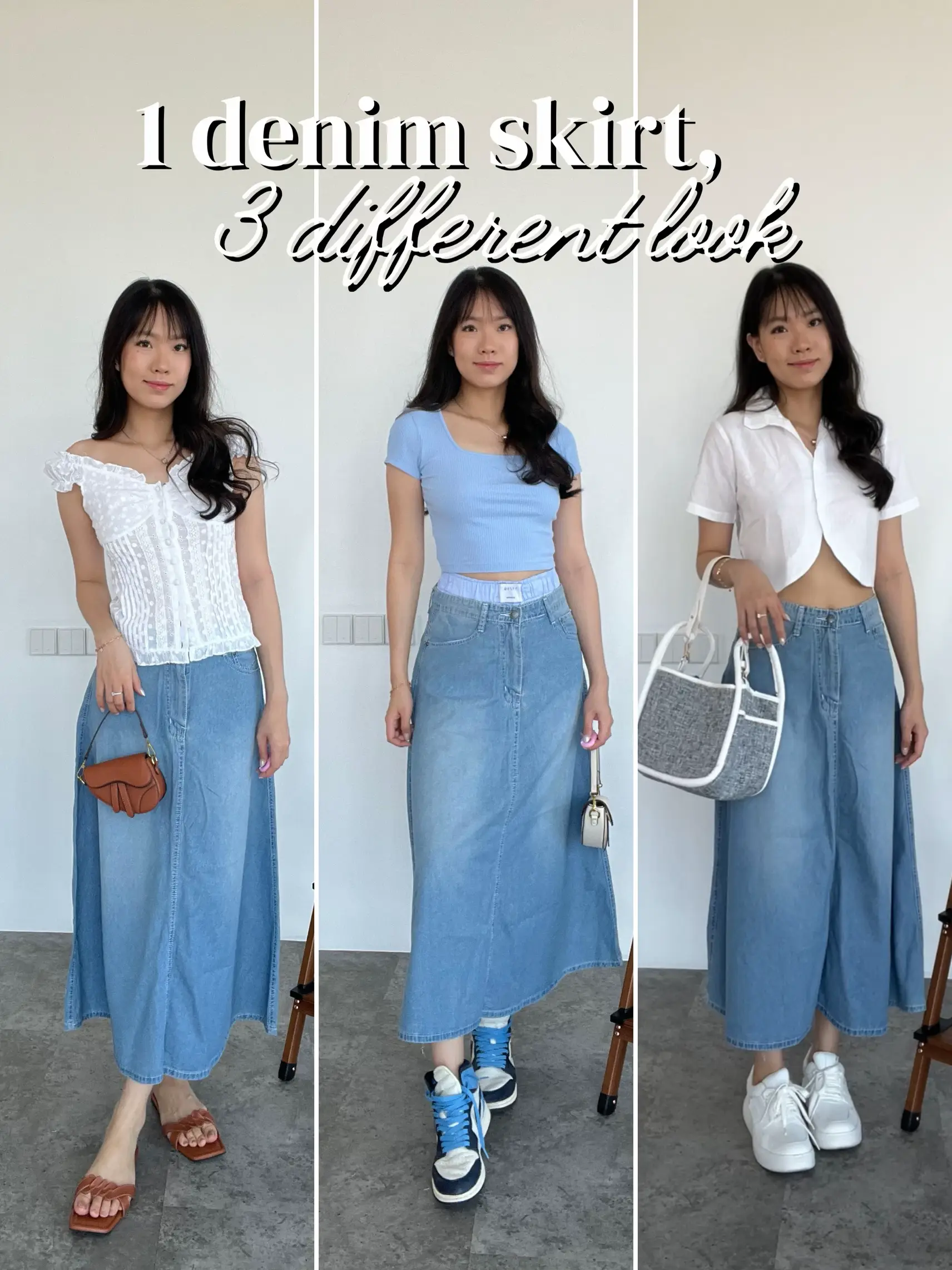 1 DENIM SKIRT, 3 DIFFERENT LOOKS ♡ | Gallery posted by helena