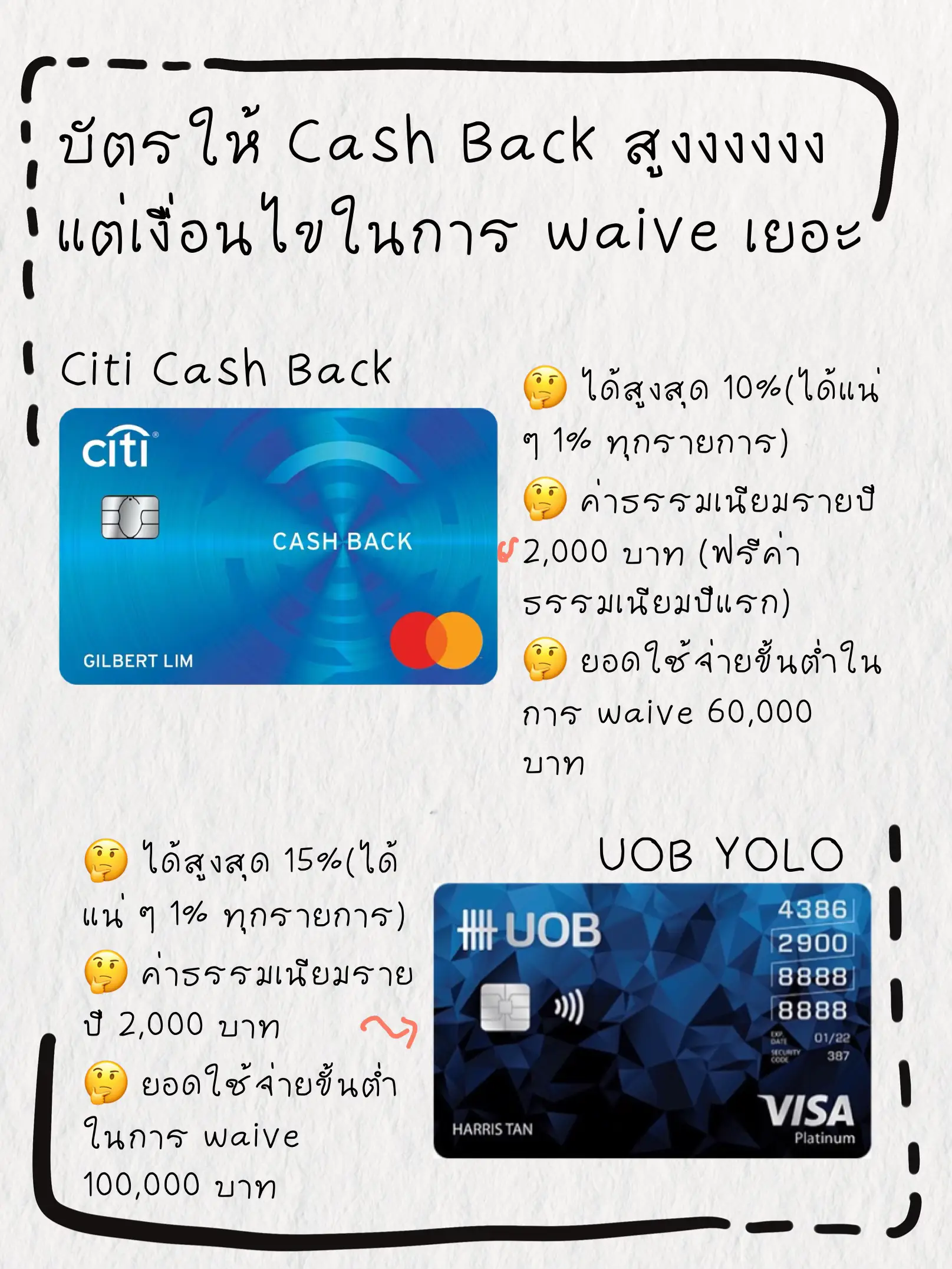 บัตรเครดิตแบบ Cashback ใช้แบบไหนดีนะ🤔 | แกลเลอรีที่โพสต์โดย Pppppp | Lemon8