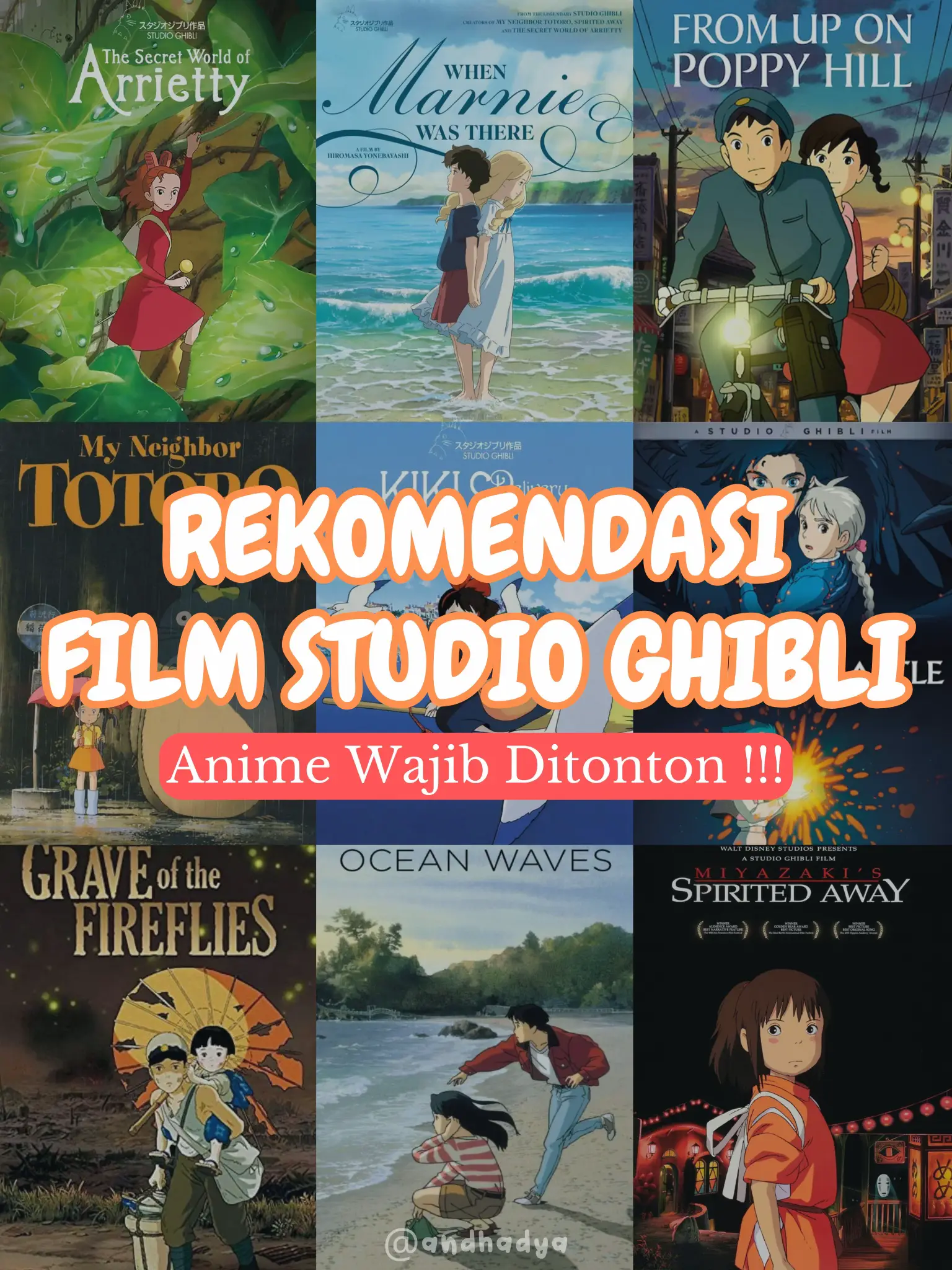 Rekomendasi Film Ghibli Wajib Ditonton 🤗 | Gallery posted by Andhadya |  Lemon8