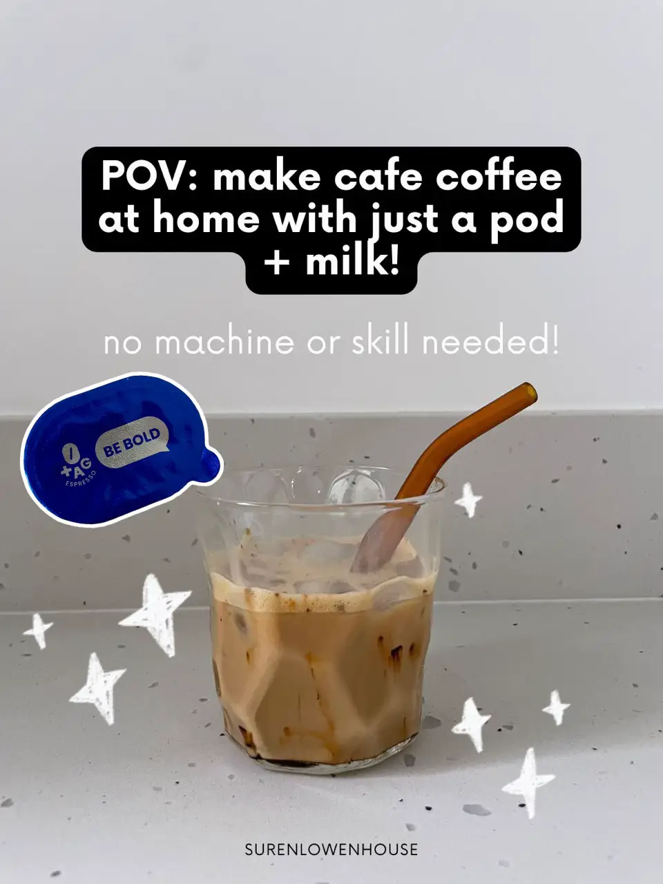 Iced Latte At Home Without A Coffee Machine!, Video published by  Bblancivyy