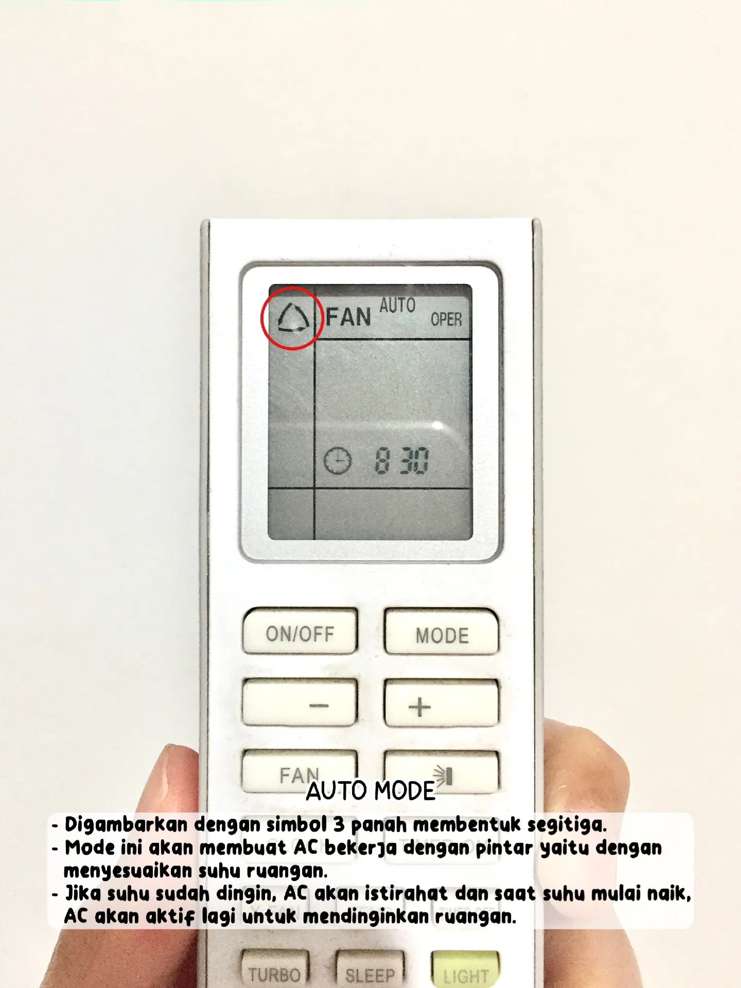 arti fan auto pada remote ac