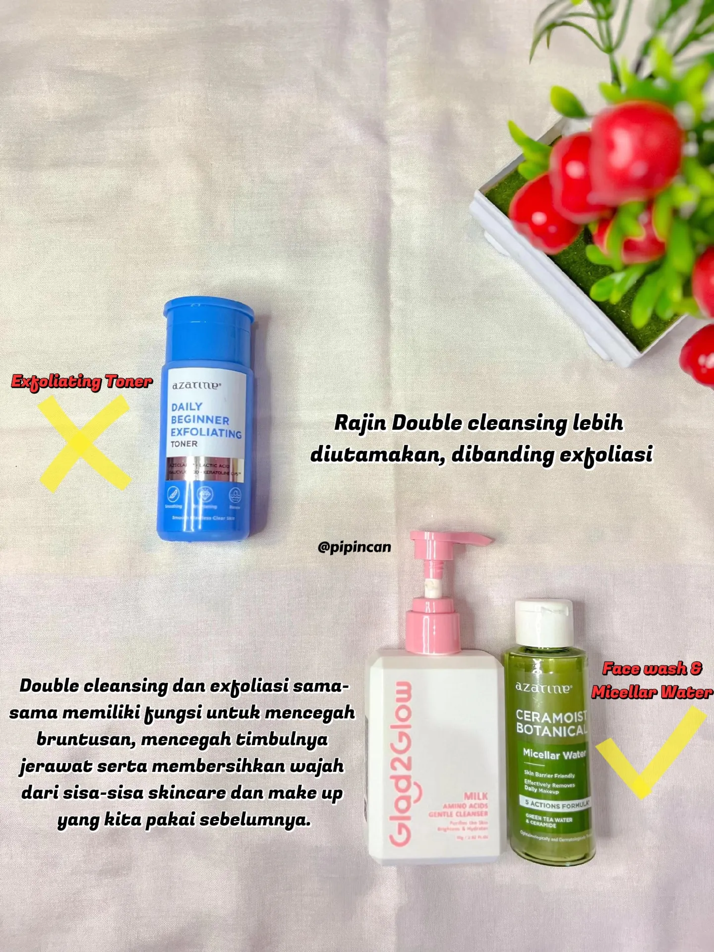 Tahapan skincare buat pemula‼️ | Galeri diposting oleh Pipin Alfian