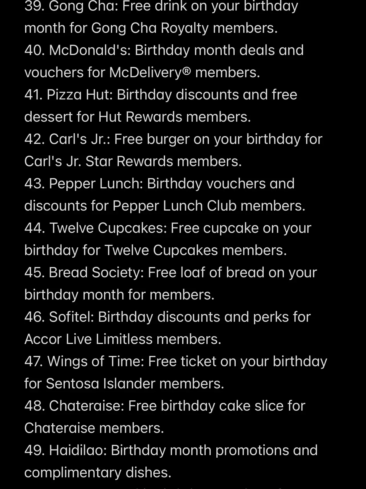 100+ Birthday Freebies 2024 Edition 🤯 แกลเลอรีที่โพสต์โดย Kira Lemon8