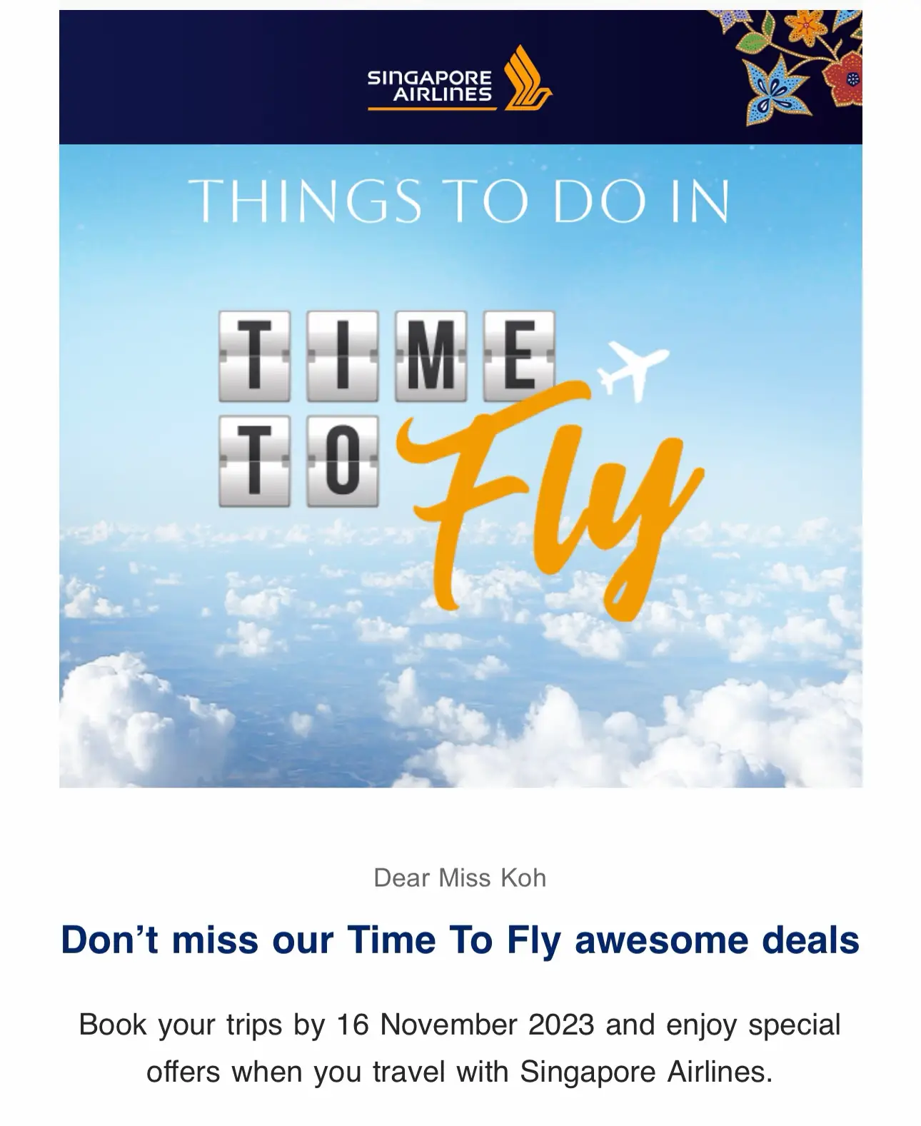 SIA Time to Fly Promotion Gallery posted by Theresa Lemon8